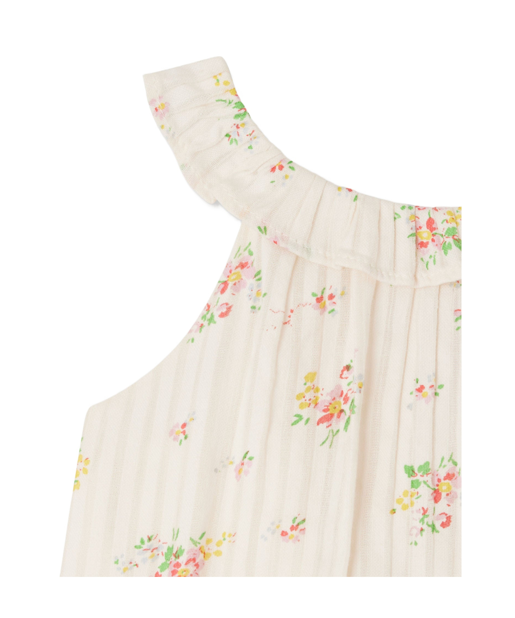 Shop Bonpoint Niniki Ruffled Dress With Floral Print In White