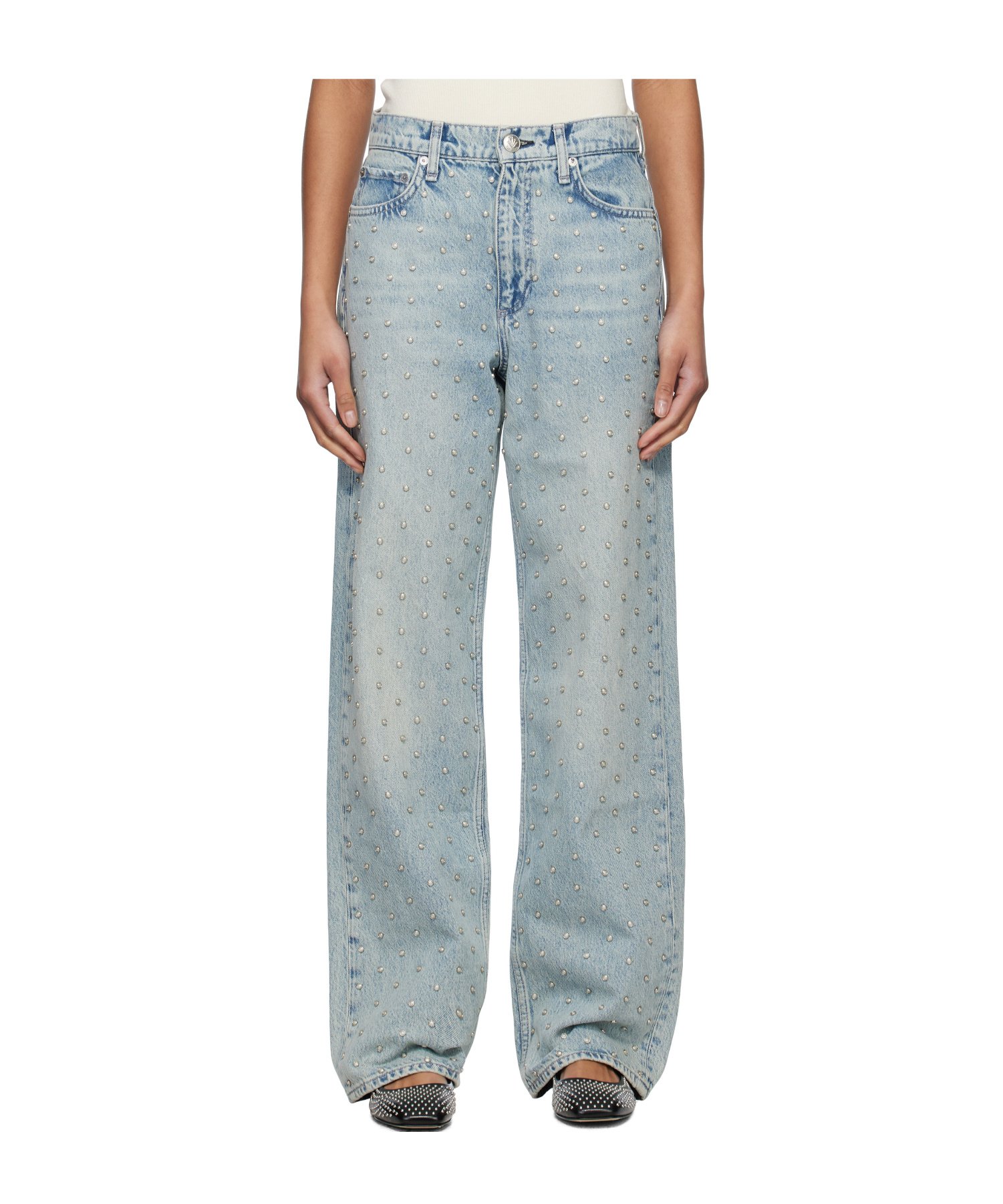 Rag & Bone Jeans With Belt Loops In Gray
