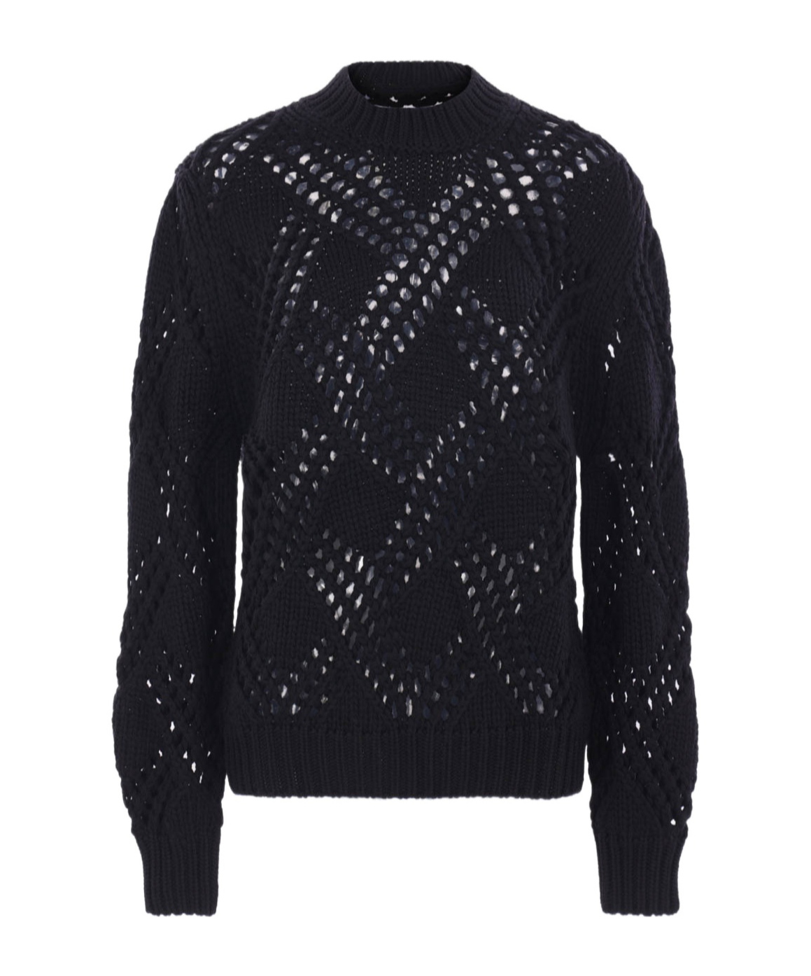 Jil Sander Openwork Wool Sweater In Black