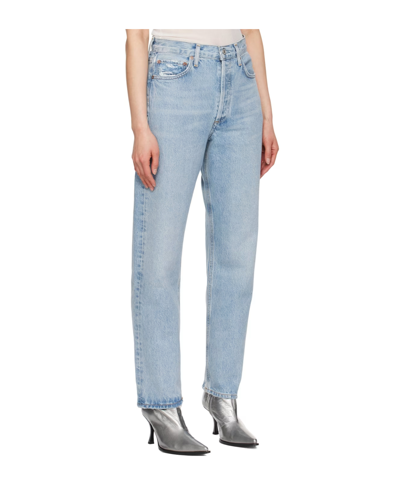 Agolde High-rise Straight-leg Jeans In Blue