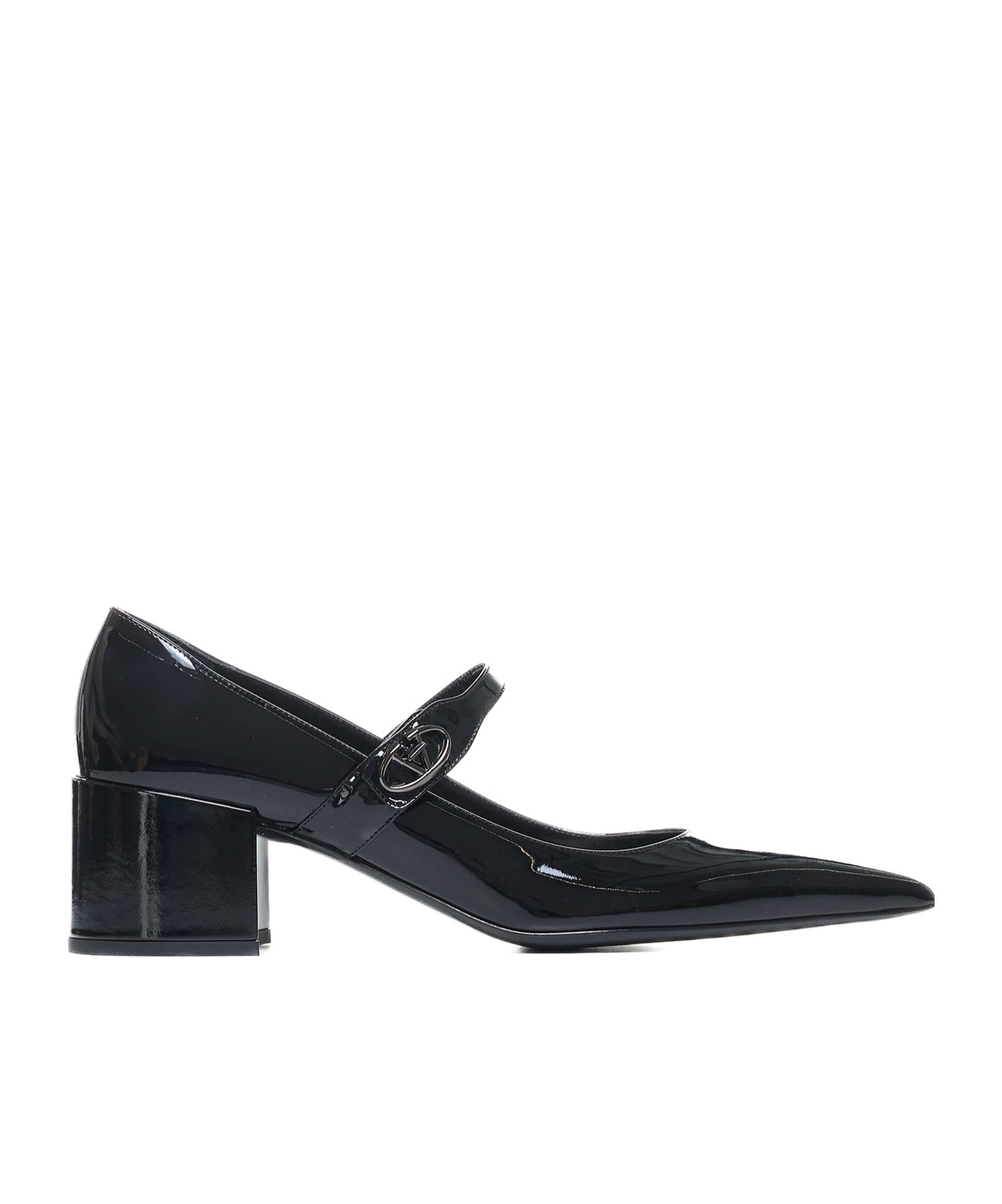Shop Valentino 50mm Vlogo Locker Mary-jane Pumps In Black