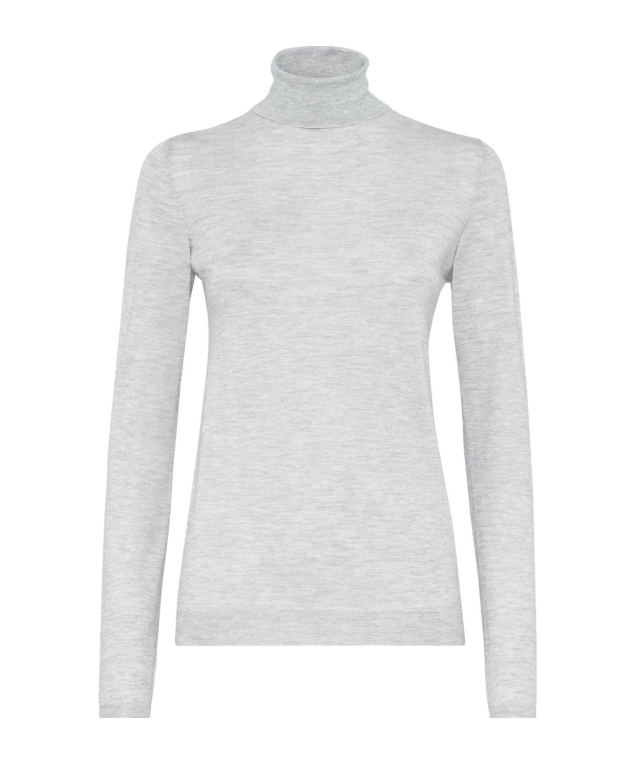 Brunello Cucinelli Cashmere-silk Glitter Turtleneck Sweater In White
