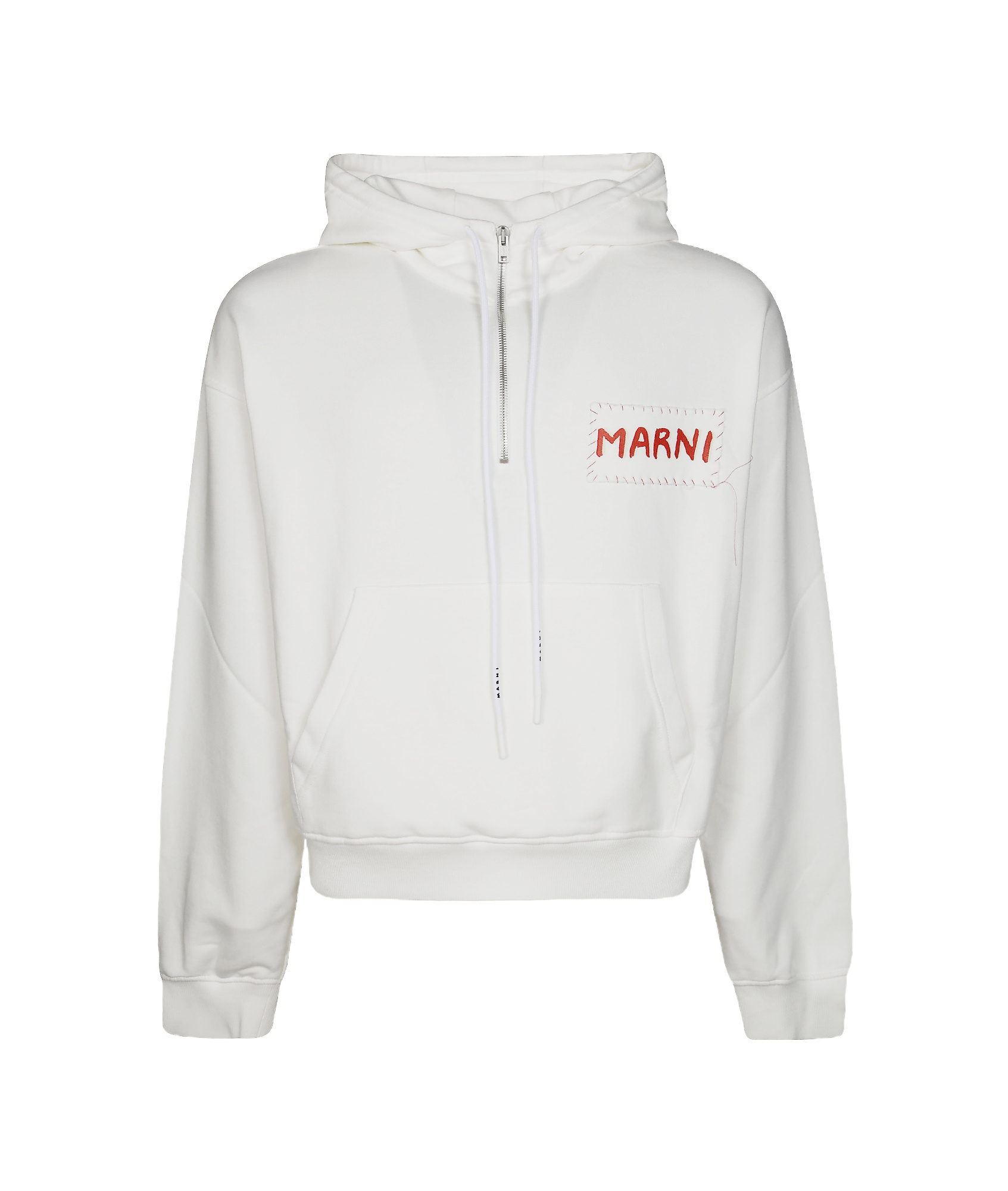 Marni Knitwear Hooded Front Pocket In White