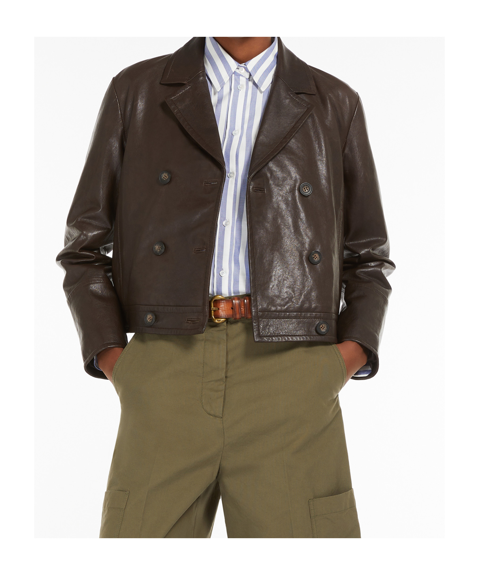 Weekend Max Mara Sub Cioccolato Double-breasted Jacket In Black