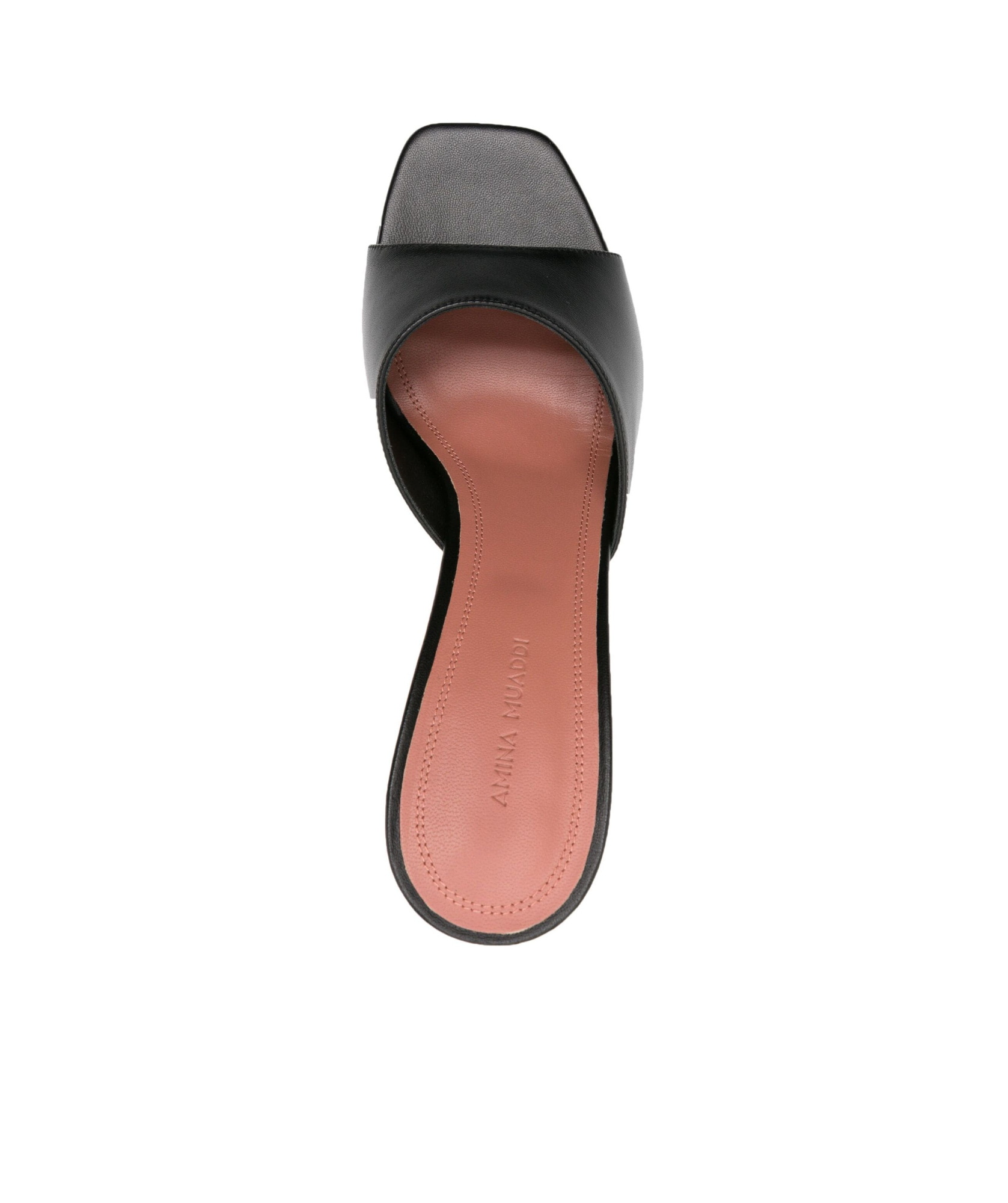 Shop Amina Muaddi Square Toe High Heel Sandals In Black
