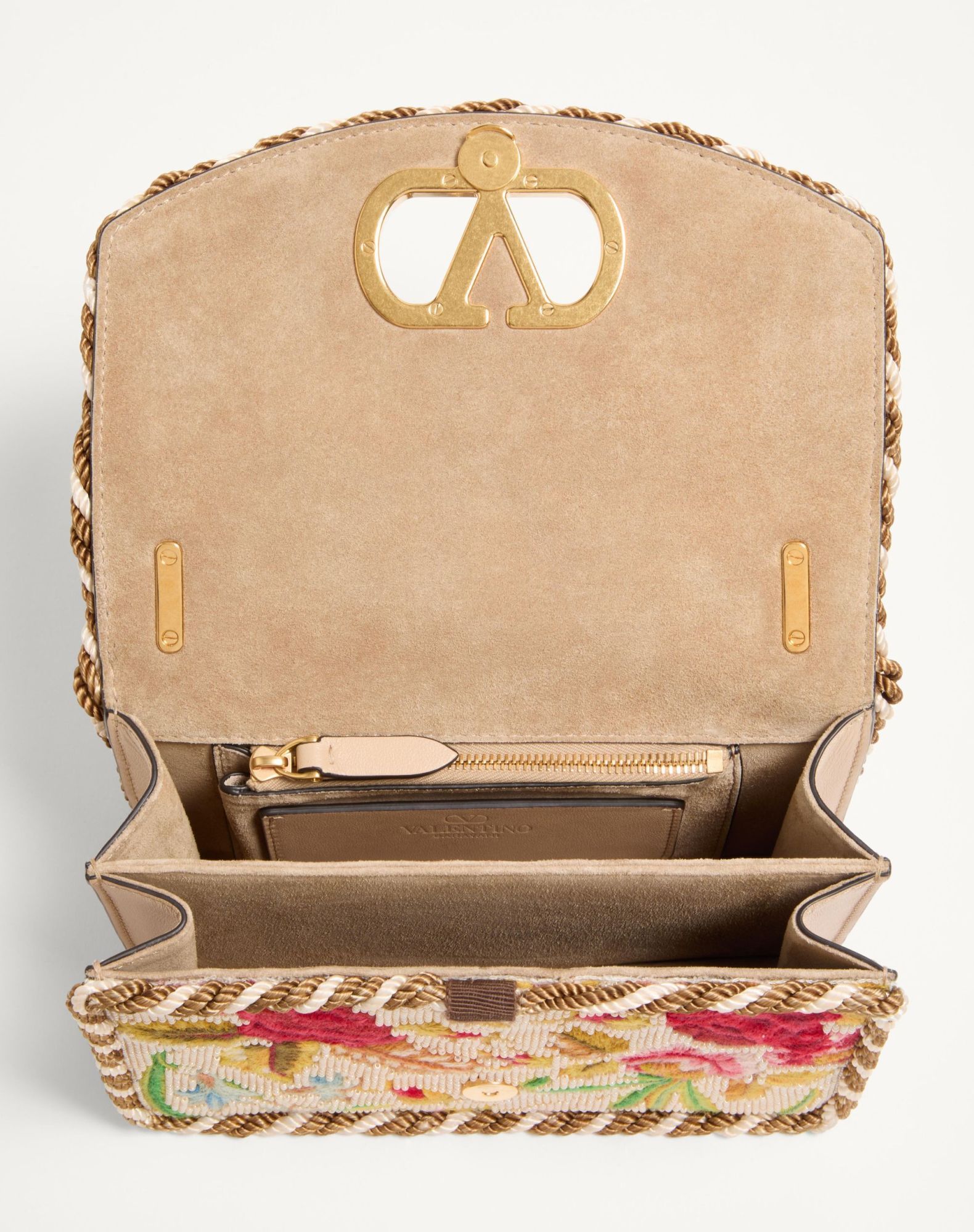 Valentino Garavani Vain Small Embroidered Shoulder Bag In Multi
