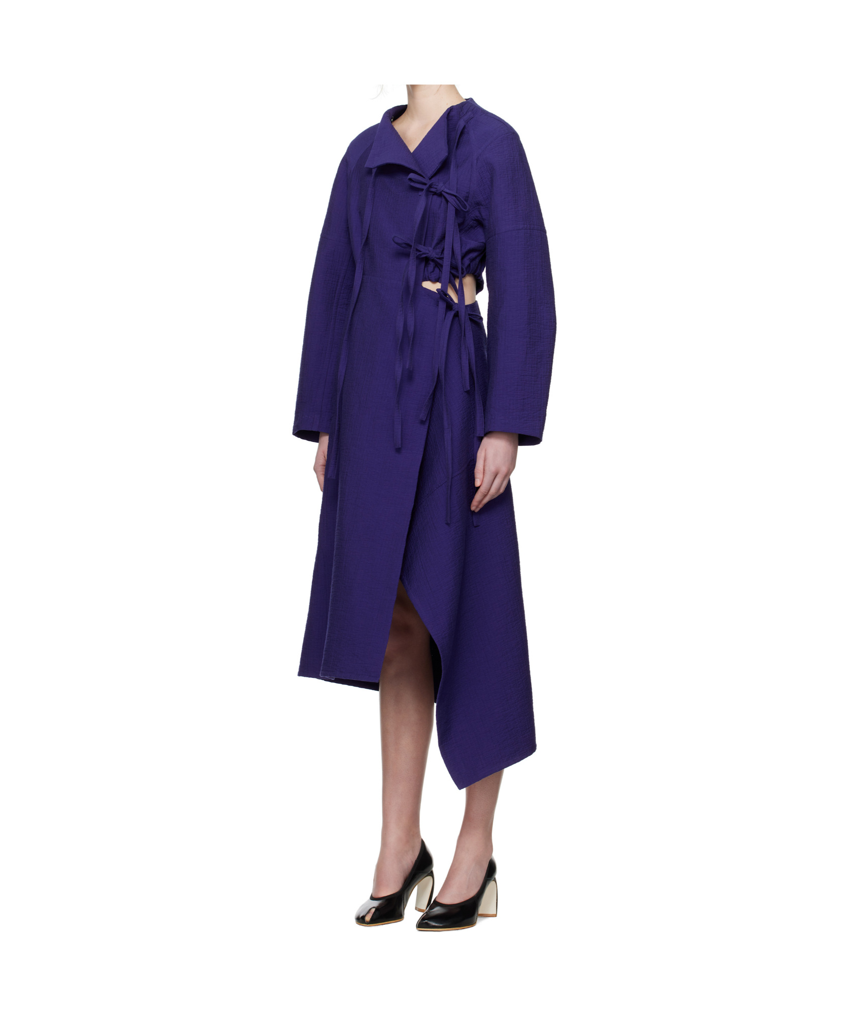 Tory Burch Purple Cotton Wrap Midi Dress