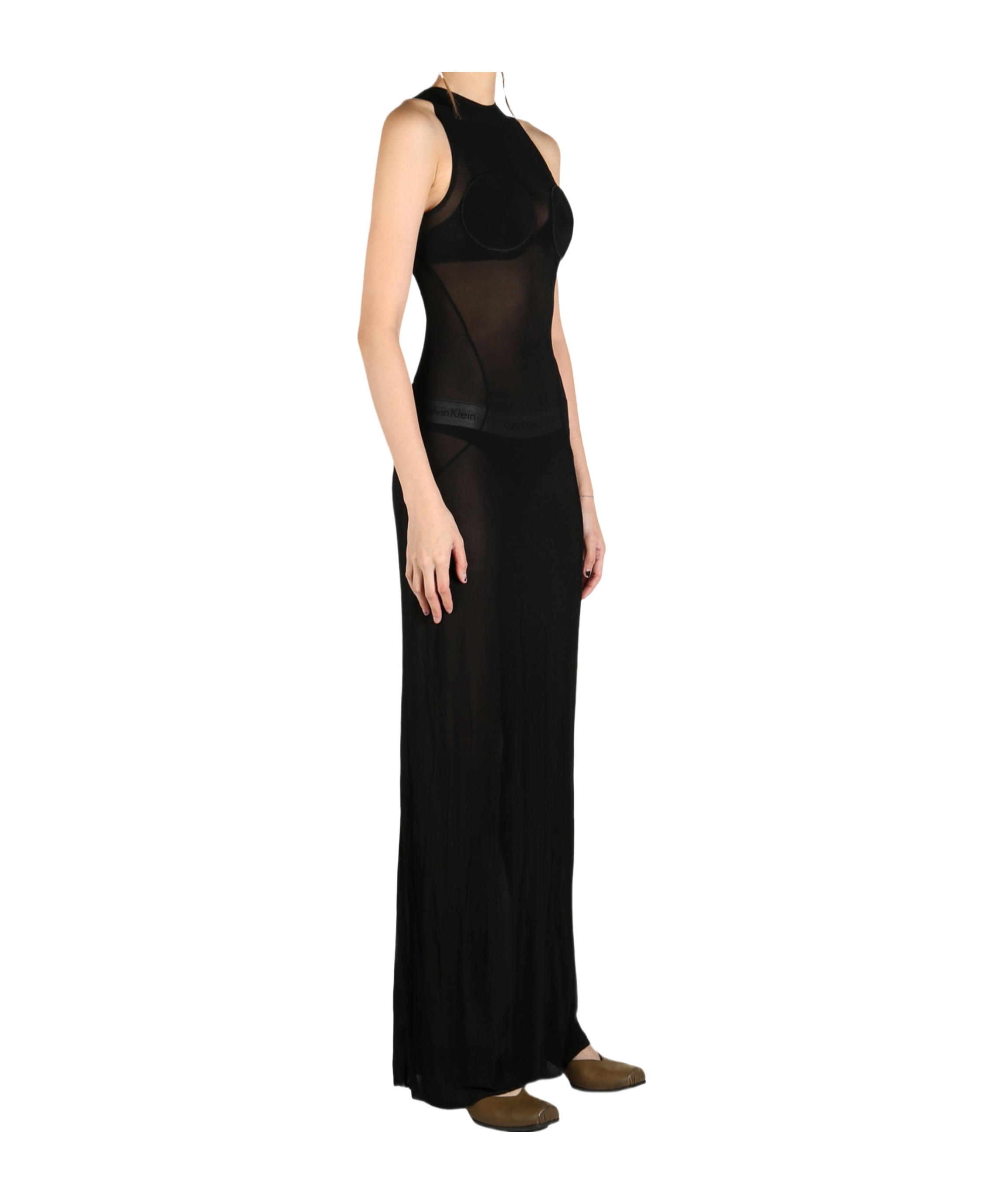 Shop Jean Paul Gaultier With Covered Cup Detail Light Jersey In Black
