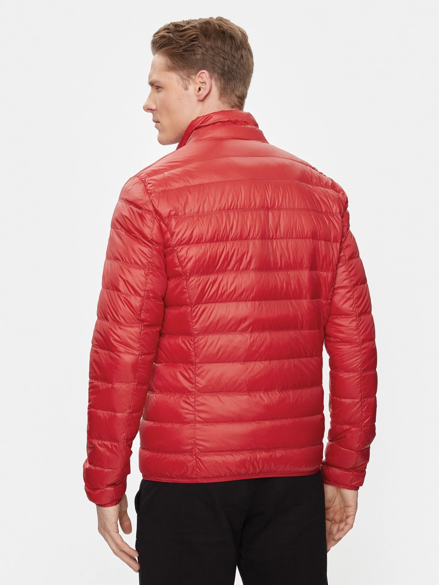 Ea7 Hooded Quilted Down Jacket In Red