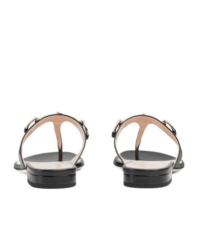 Shop Gucci Women's Thong Sandal With Horsebit In Black