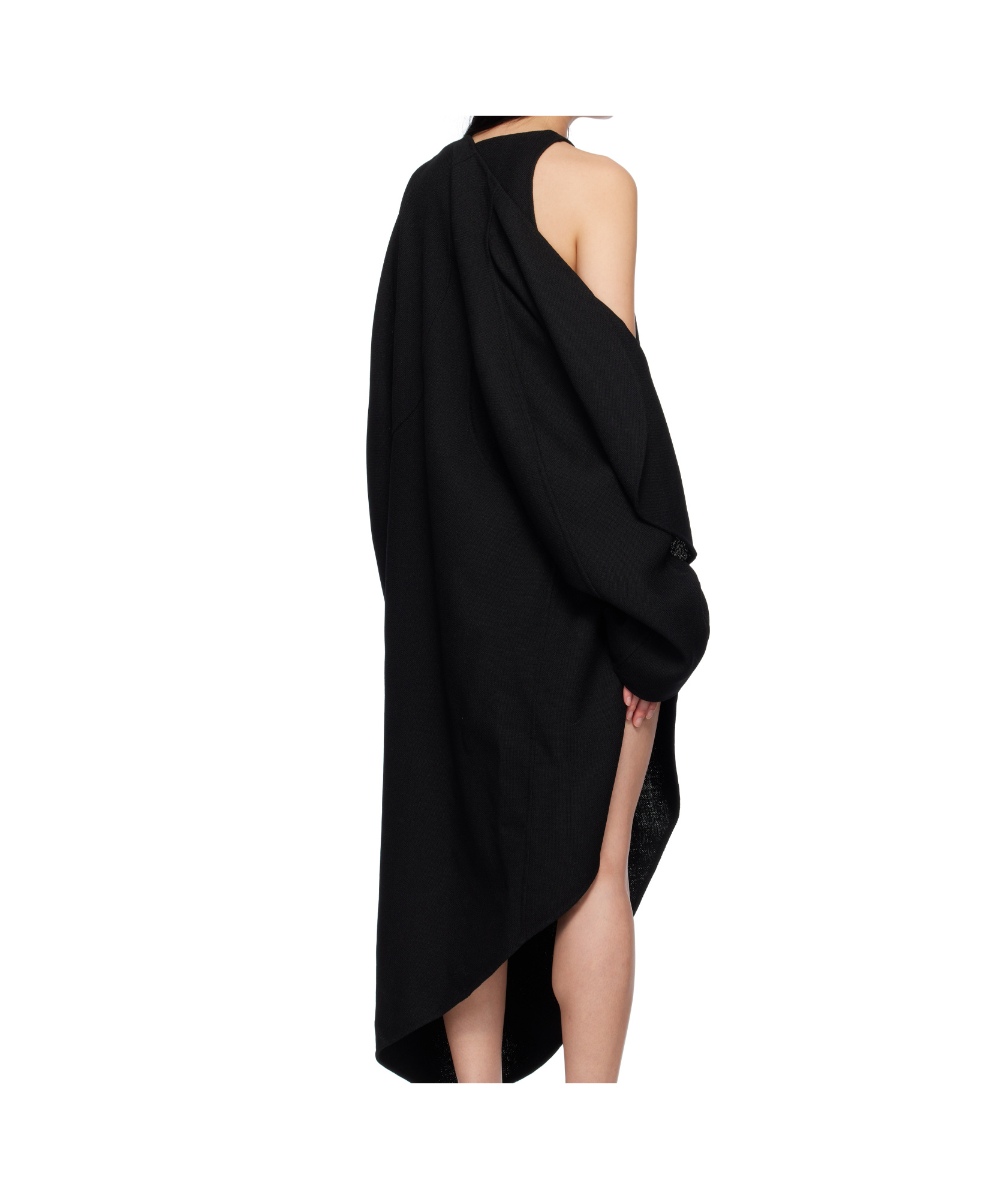 Alaïa Wool Gazar Coat In Black