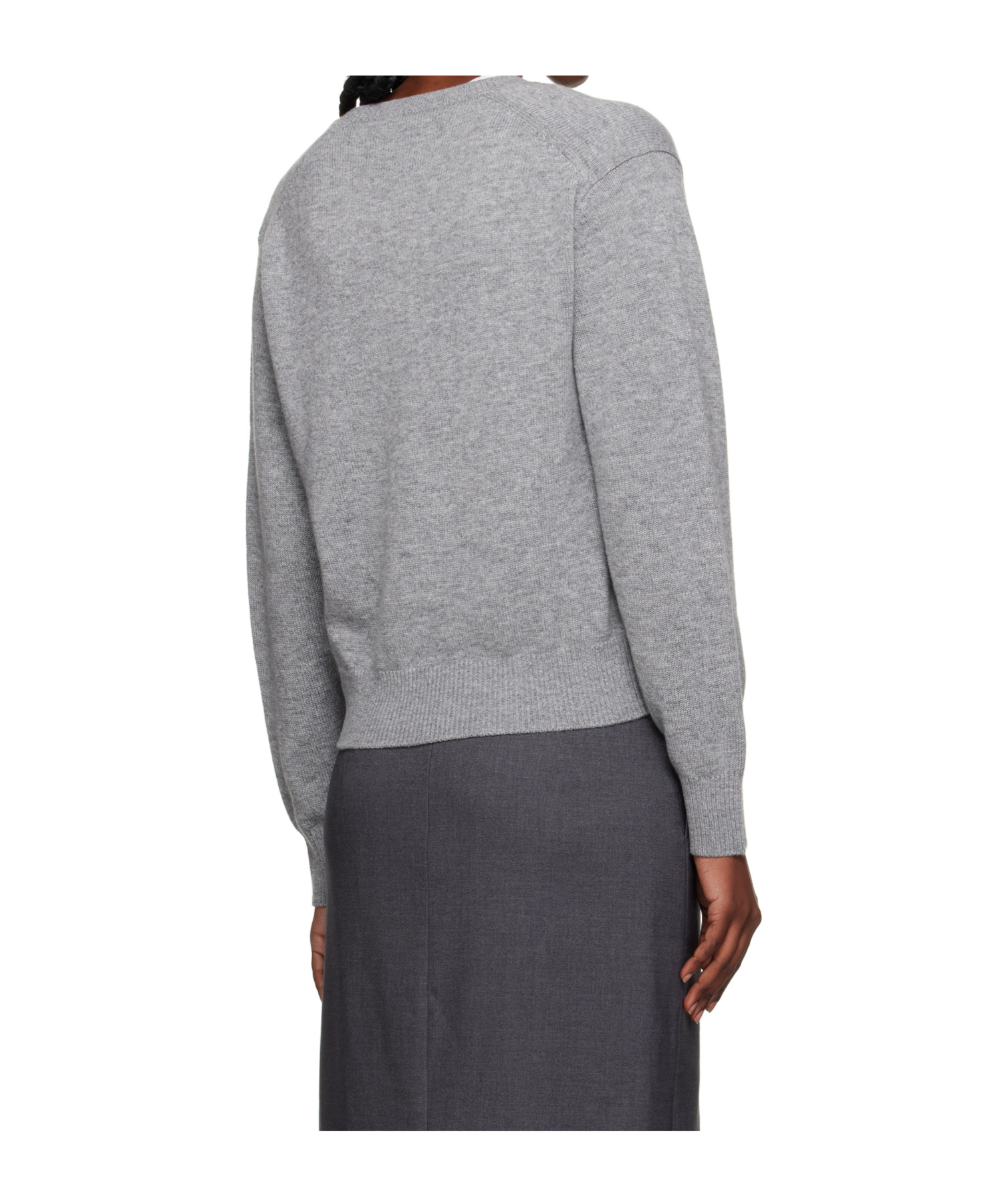Dunst V-neck Long-sleeved Sweater In Gray