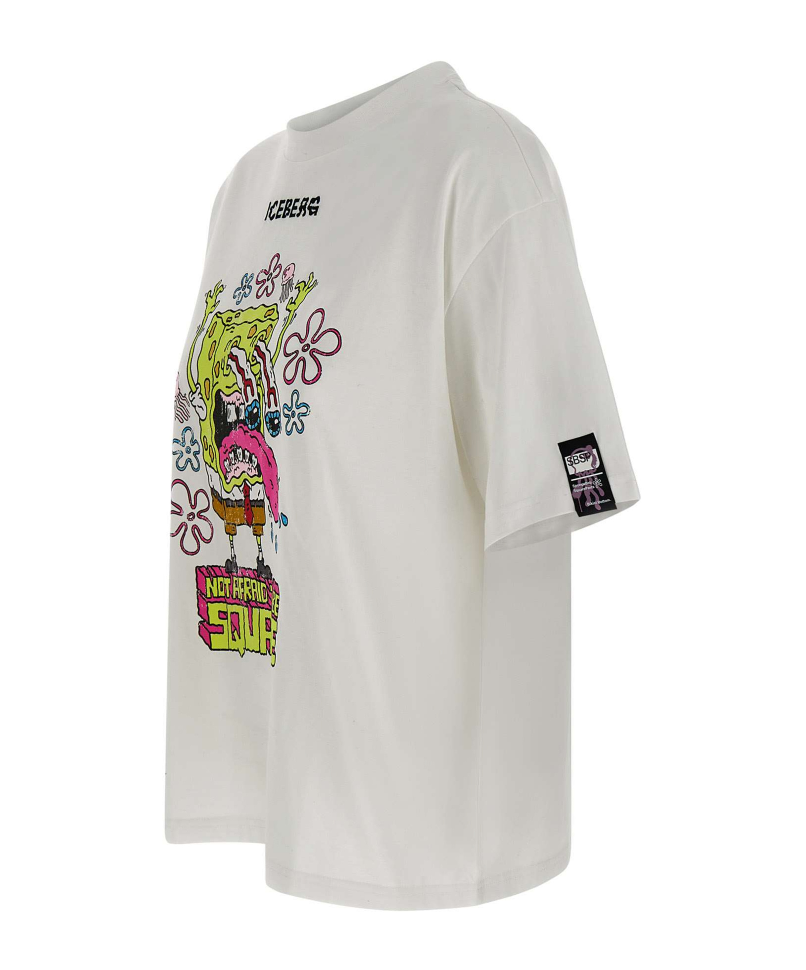 Iceberg Cartoon Print Relaxed Fit T Shirt In White