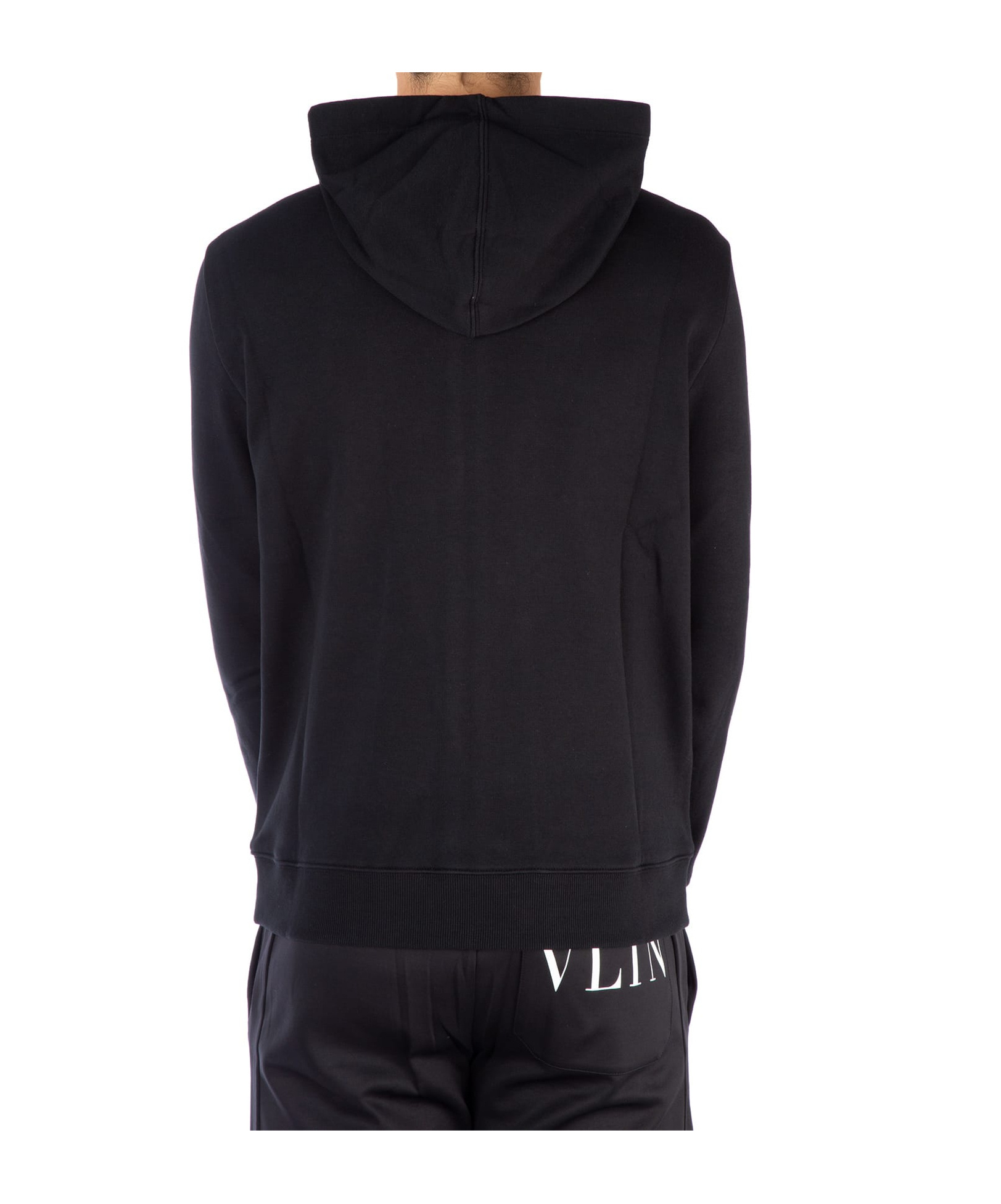 Valentino Vltn Print Hoodie In Black