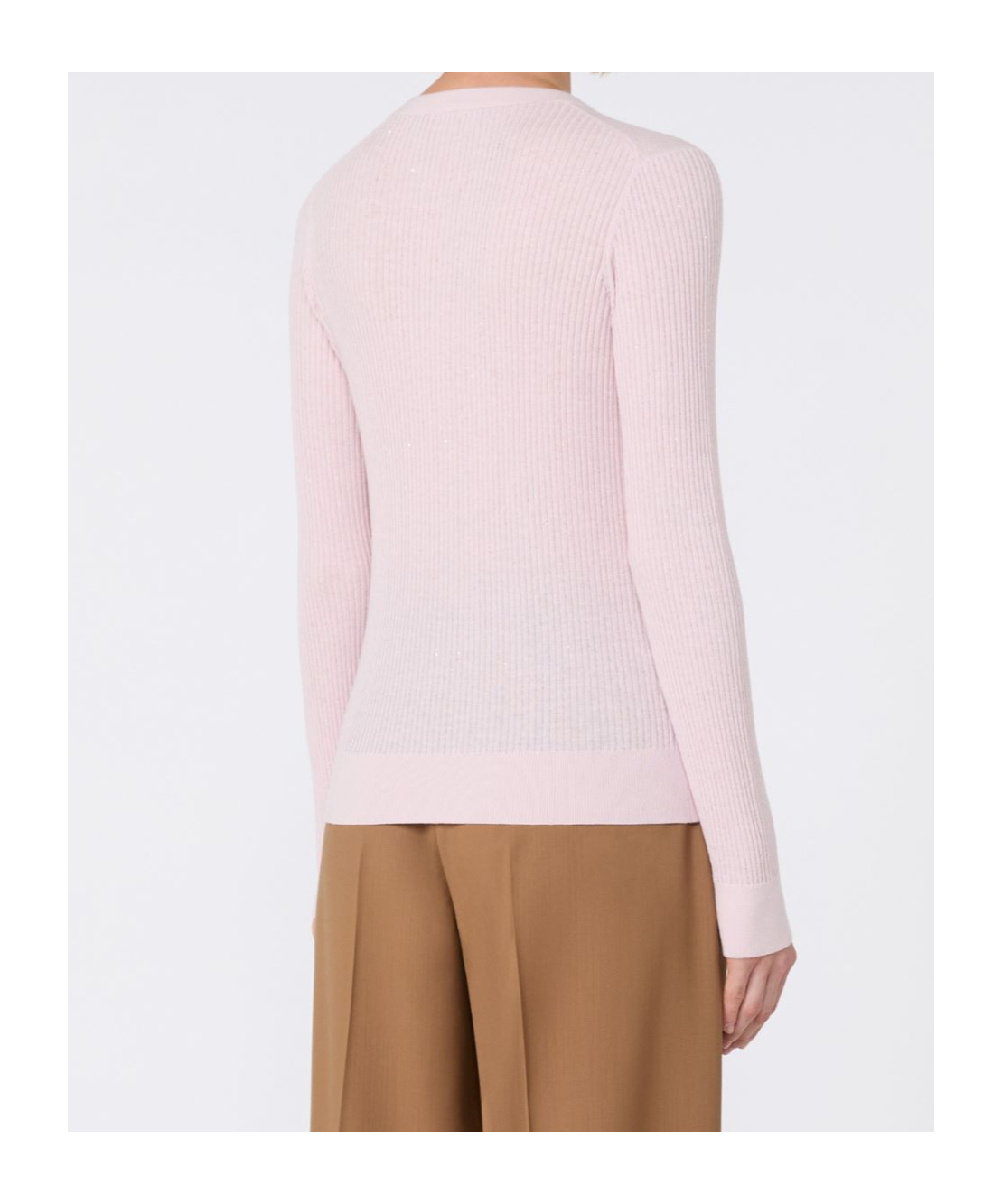 Max Mara Sequinned Wool And Silk Sweater In Pink