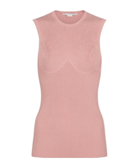 Stella Mccartney Cotton-blend Tank Top In Pink