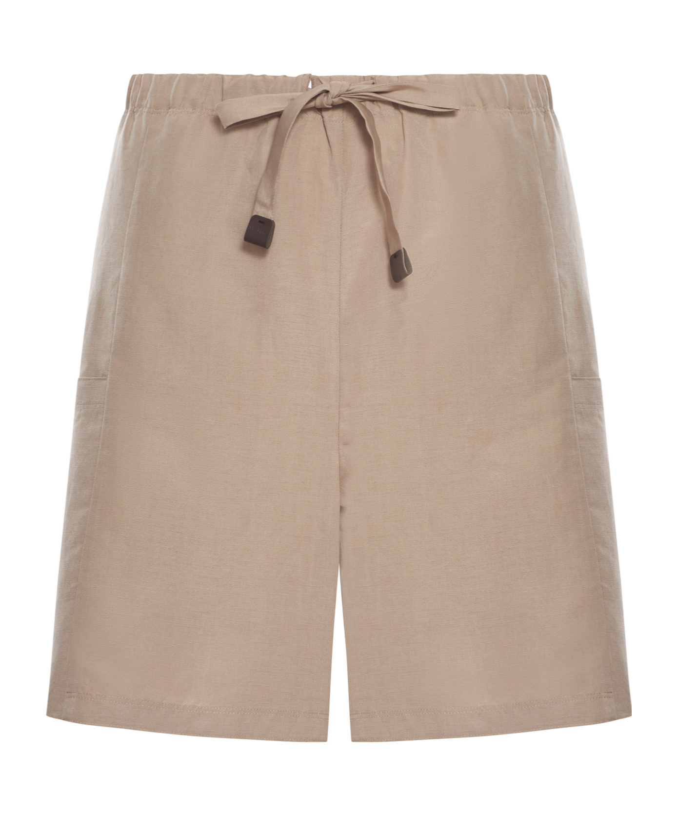 Max Mara Elastic Waist Shorts In Beige