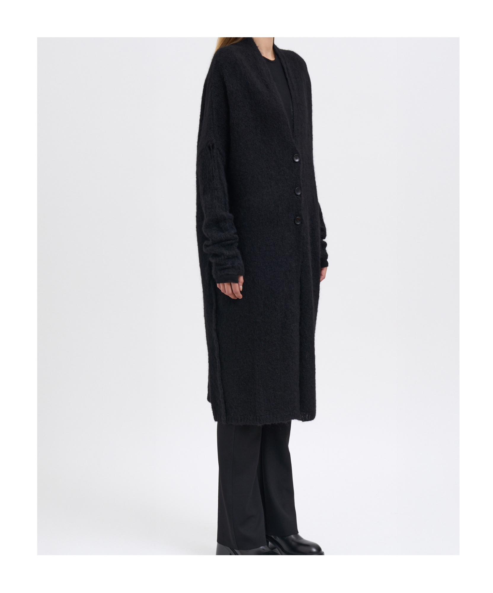 Thom Krom Cardigan Lungo Oversize In Black