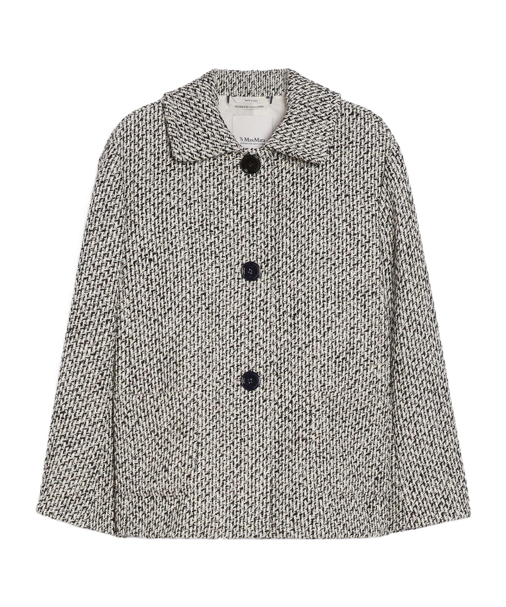 Max Mara Lapel Long-sleeved Coat In Black