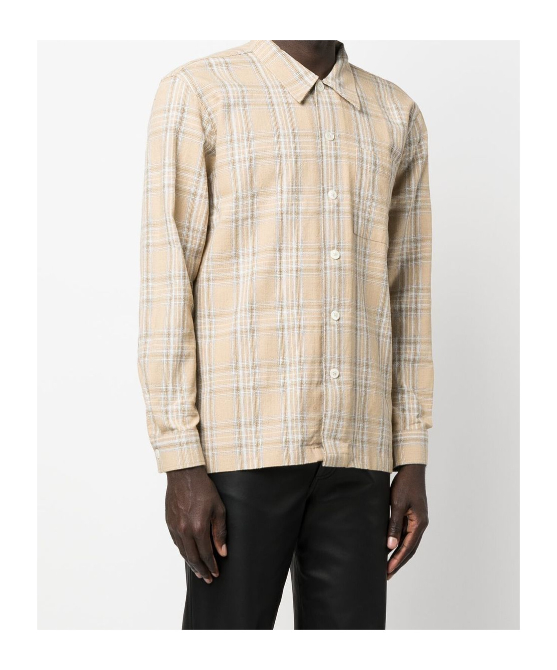Sunflower Spacey Checked Cotton Shirt In Nude