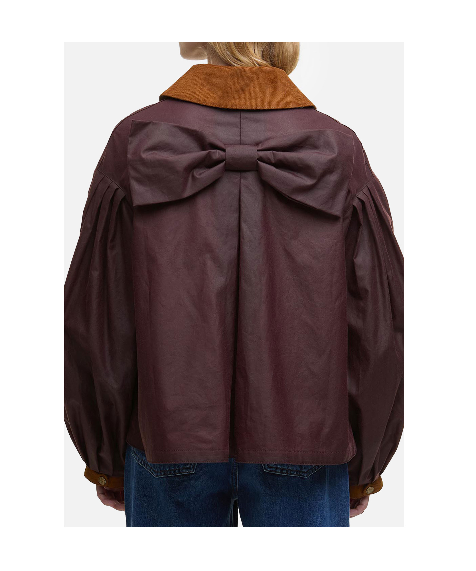 Barbour X Farm Rio Thais Waxed Cotton Jacket In Purple