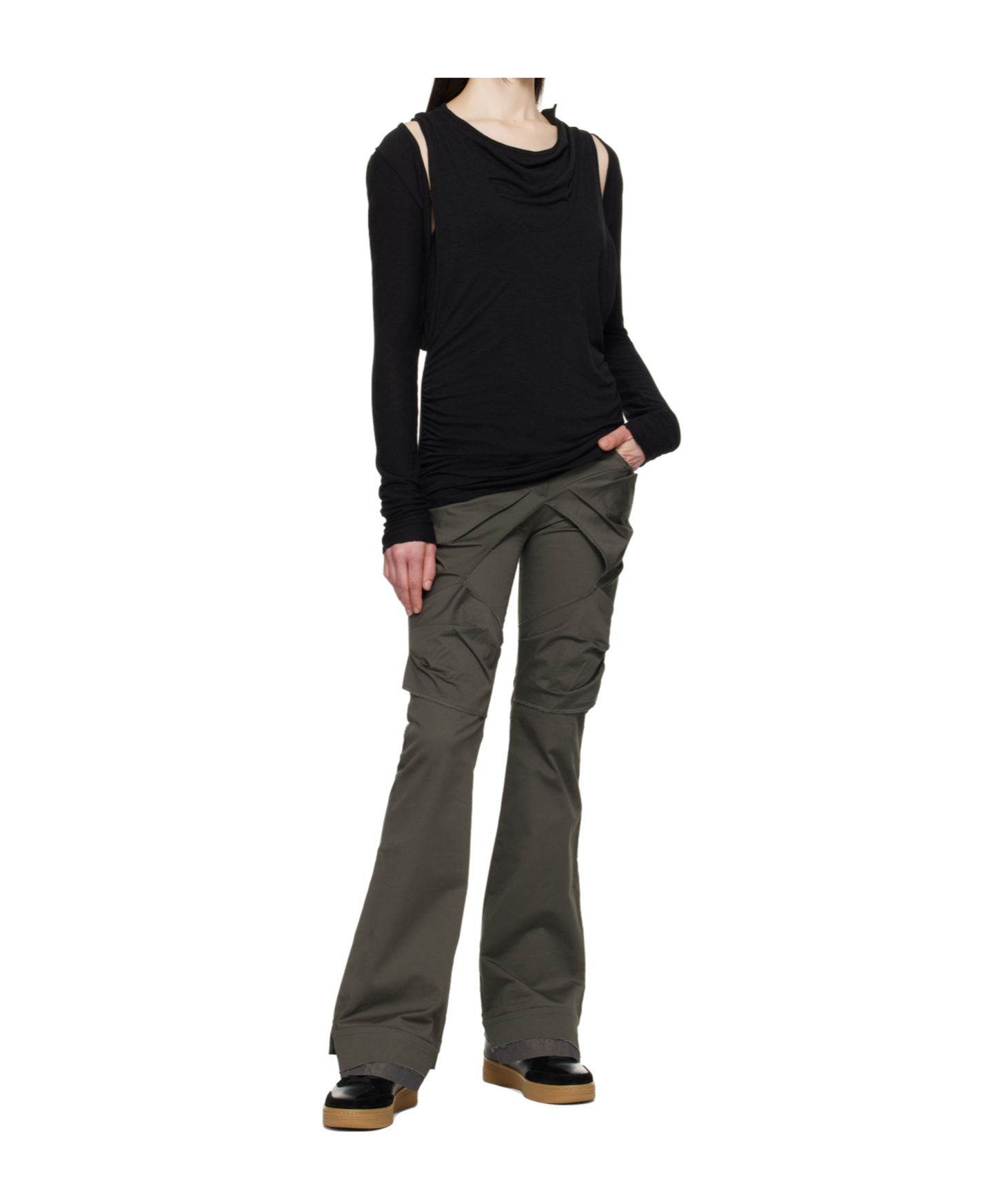 Open Yy Convertible Bolero T-shirt In Black