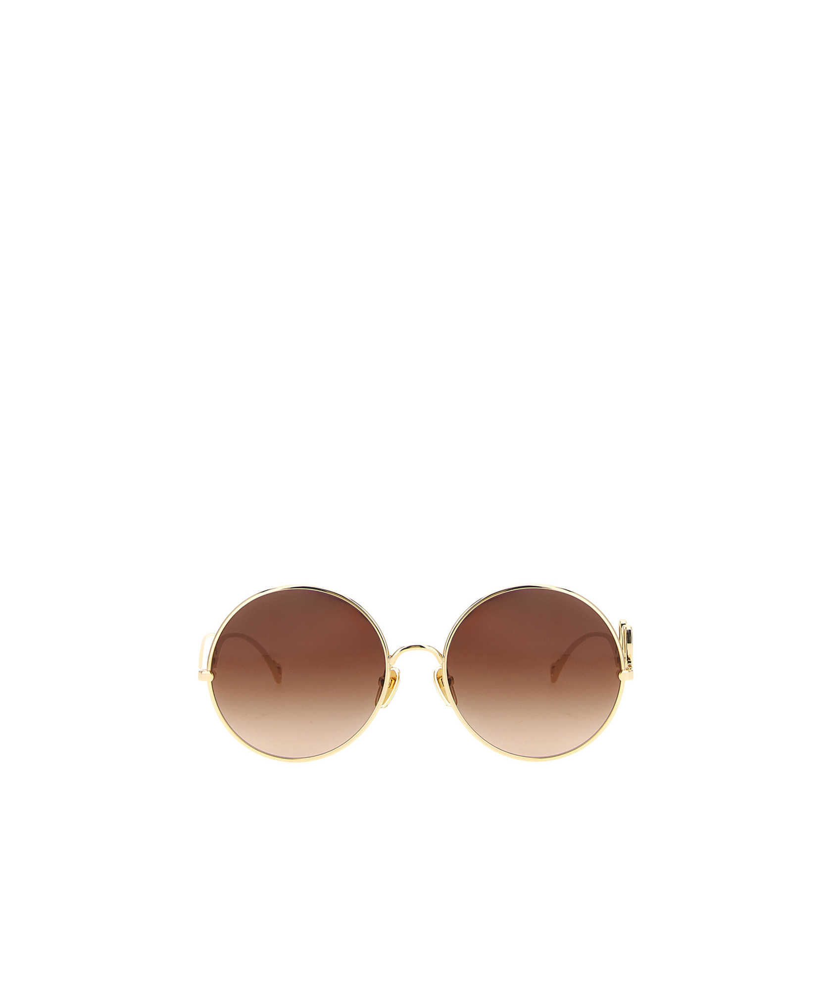 Chloé Round Frame Sunglasses Featuring Curved Temples In Brown