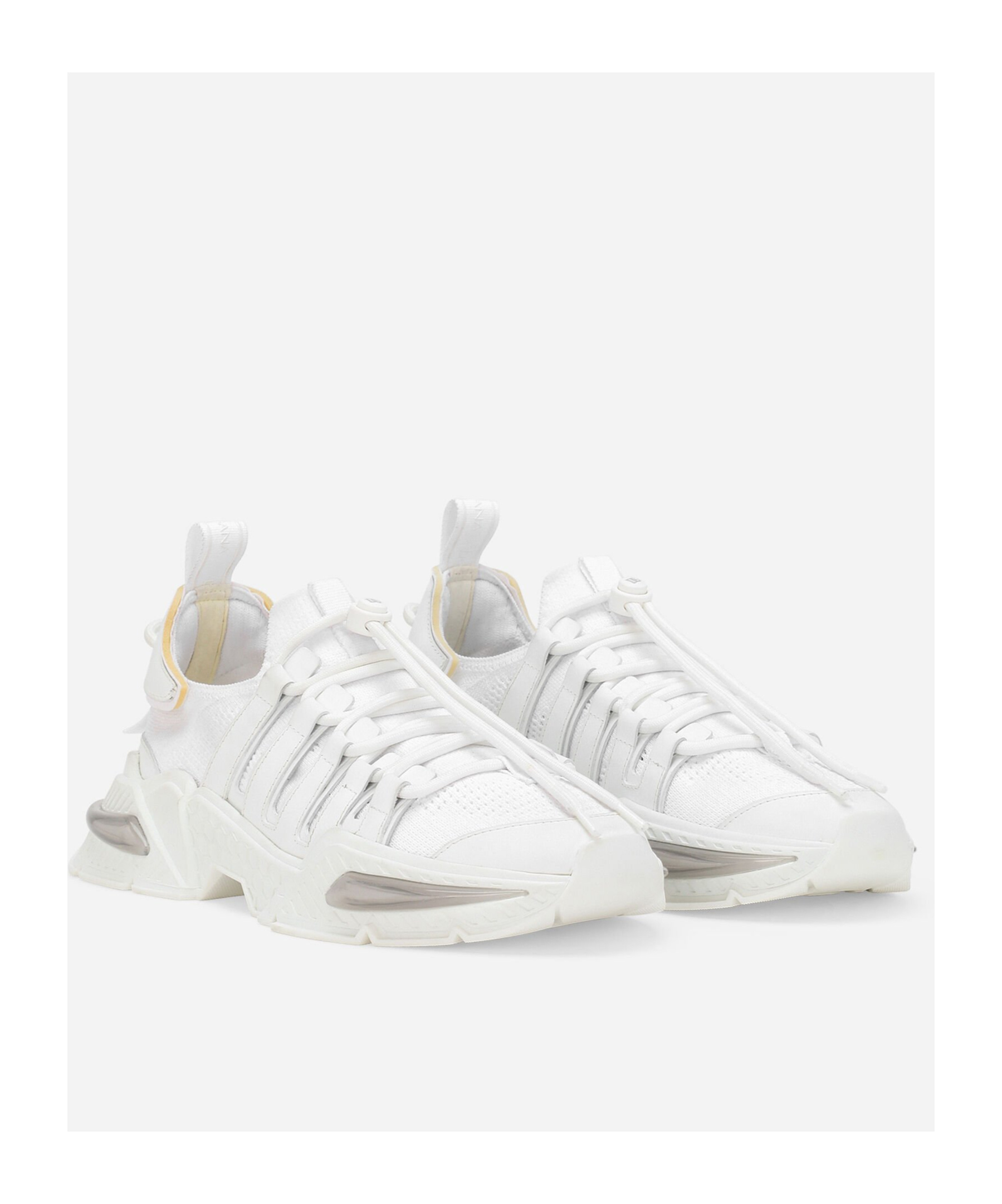 Dolce & Gabbana White Sneakers With Modern Silhouette And Unique Lacing System In White