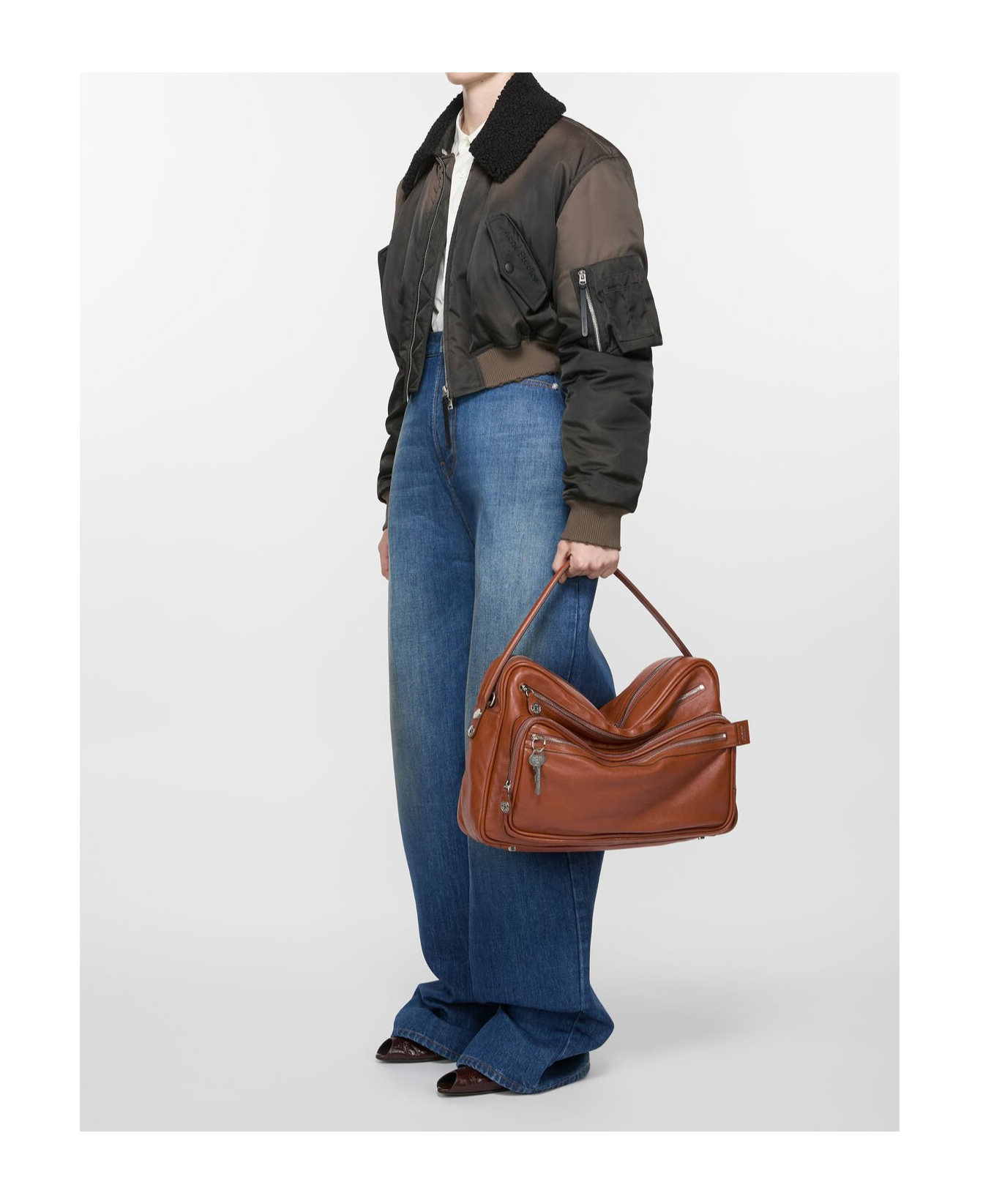 Acne Studios Camero Camera Shoulder Bag In Brown