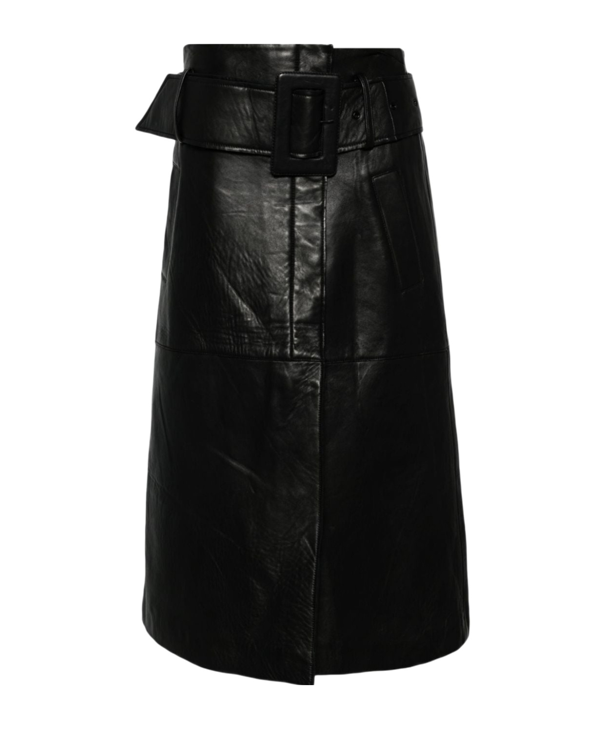 Remain Birger Christensen Bonded Leather Midi Skirt