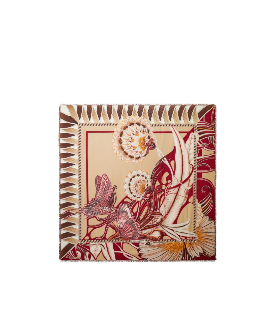 Ferragamo Butterfly-print Silk Scarf In Multi