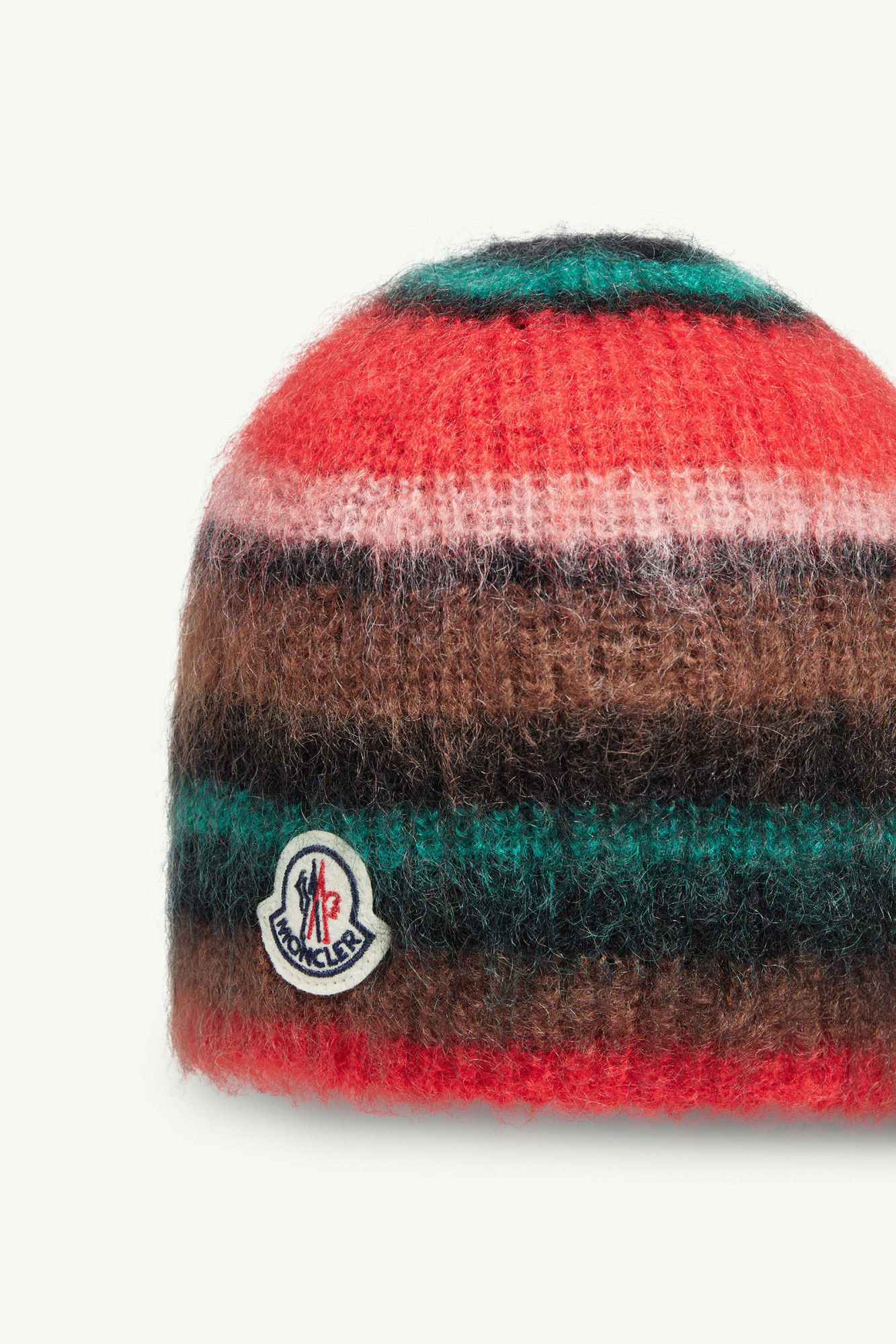 Moncler Striped Mohair Beanie In Multi