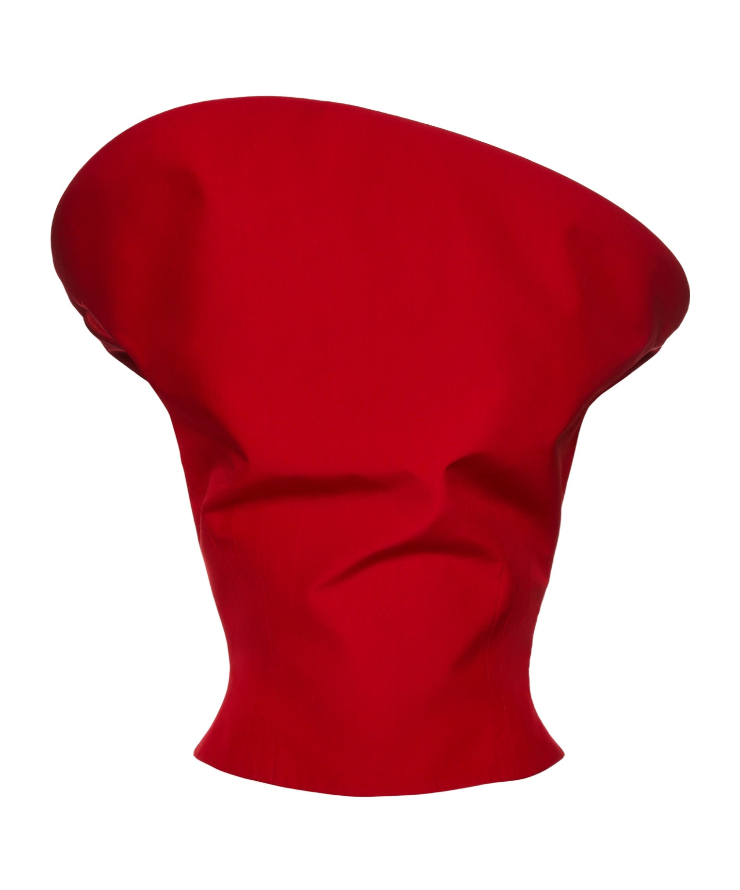 Magda Butrym Sculptural Sleeveless Cotton Top In Red In Red