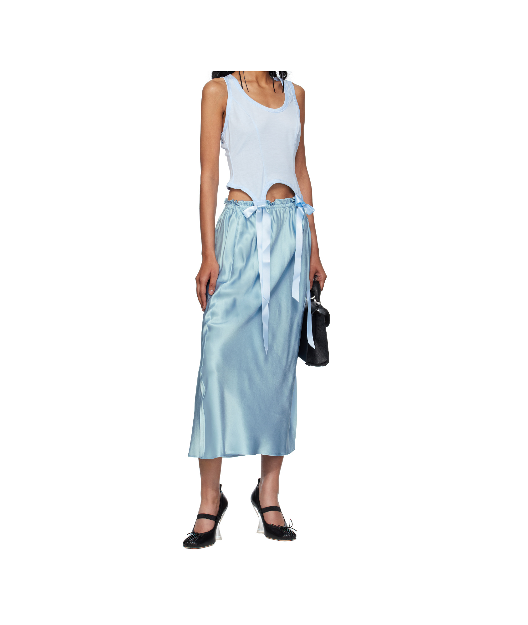 Simone Rocha Bow Tail Easy Vest In Blue