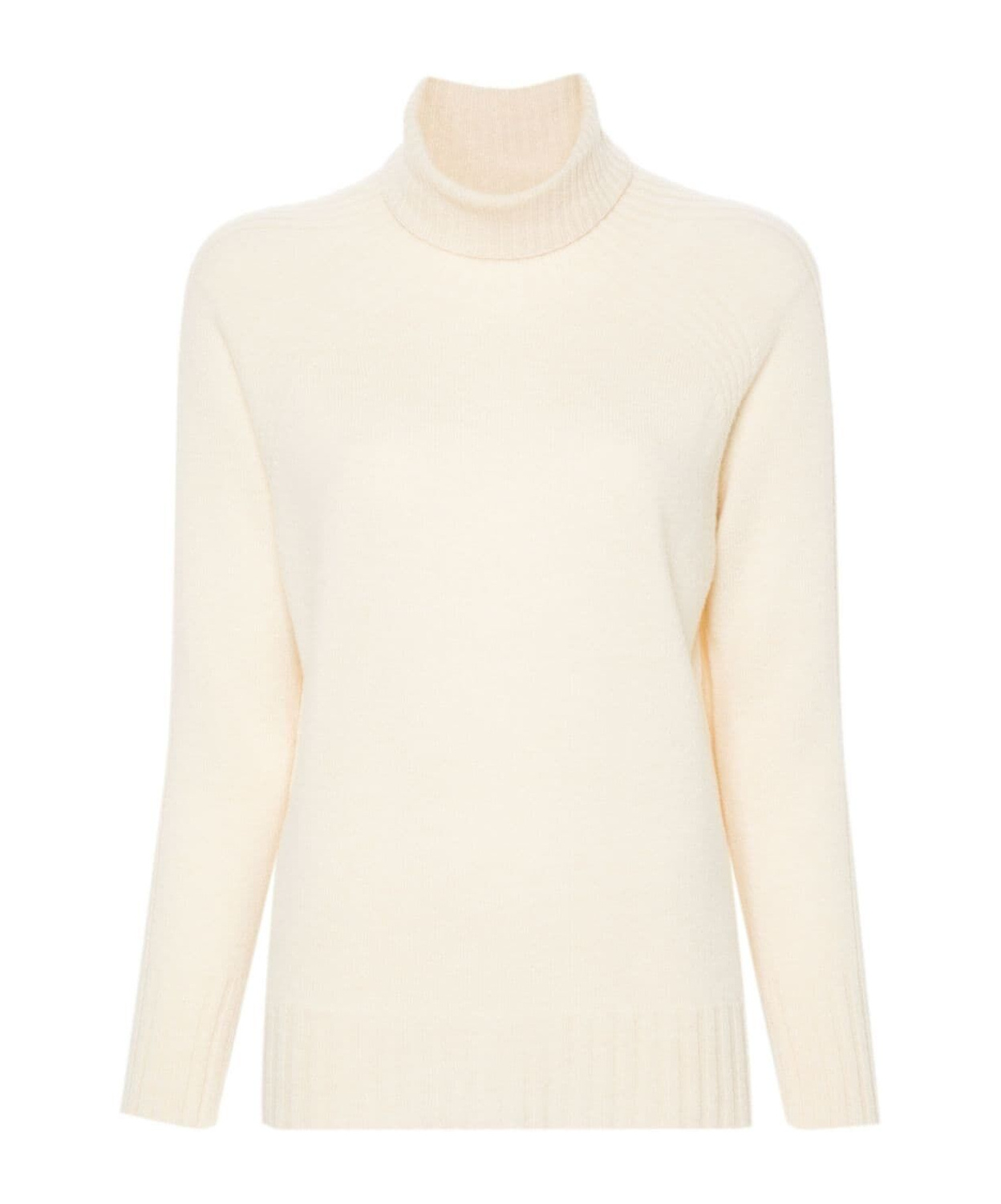 Twinset Roll-neck Wool-cashmere Blend Jumper In White