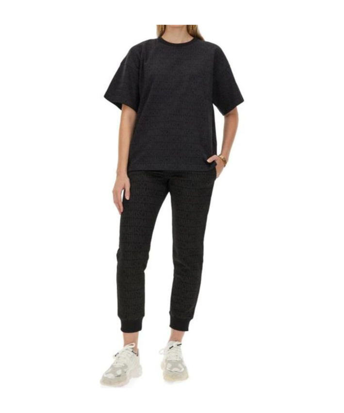 Moschino Cotton Joggers With Ribbed Elastic Waist In Black