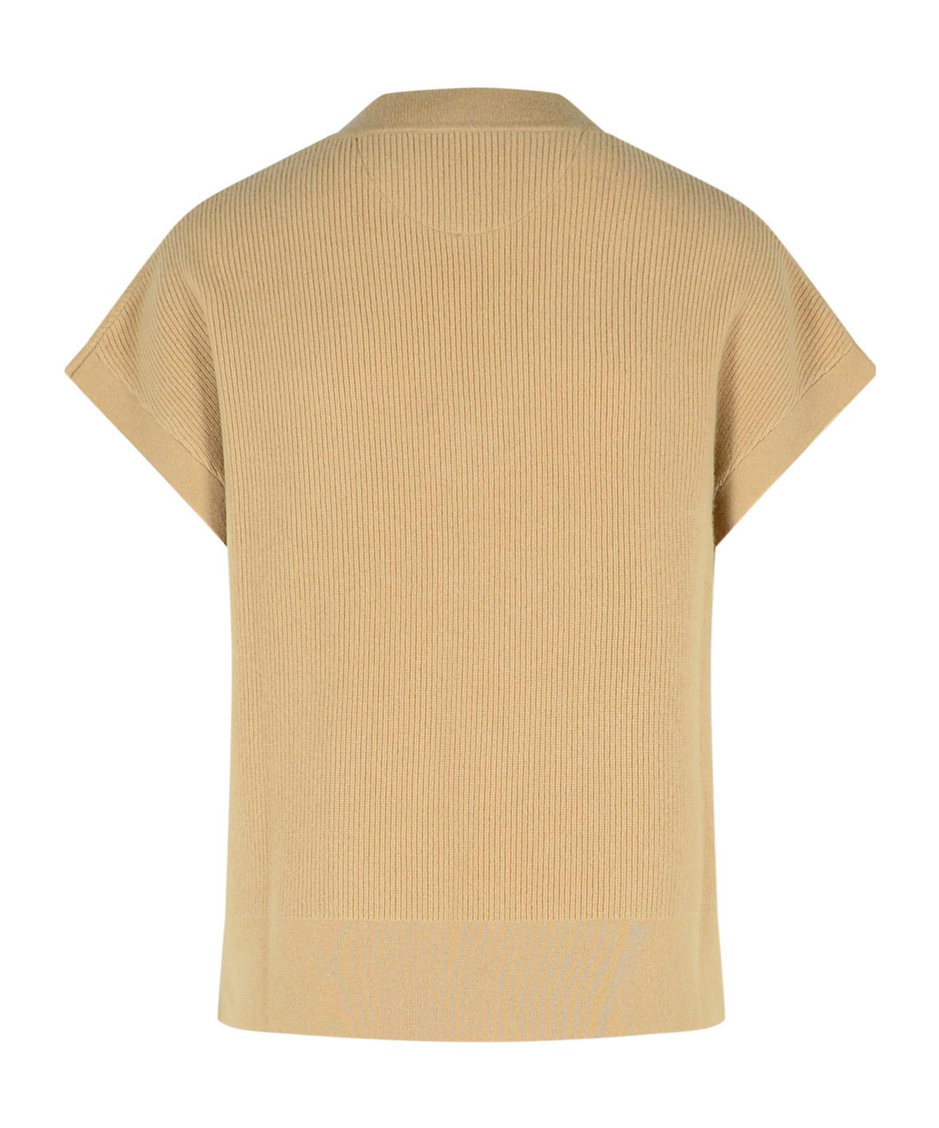 Purotatto Sleeveless Knitted Vest In Nude
