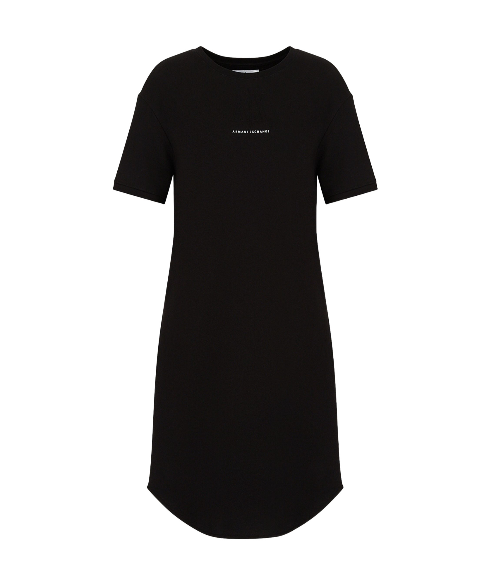 Armani Exchange Debossed-logo Sweatshirt Dress In Black