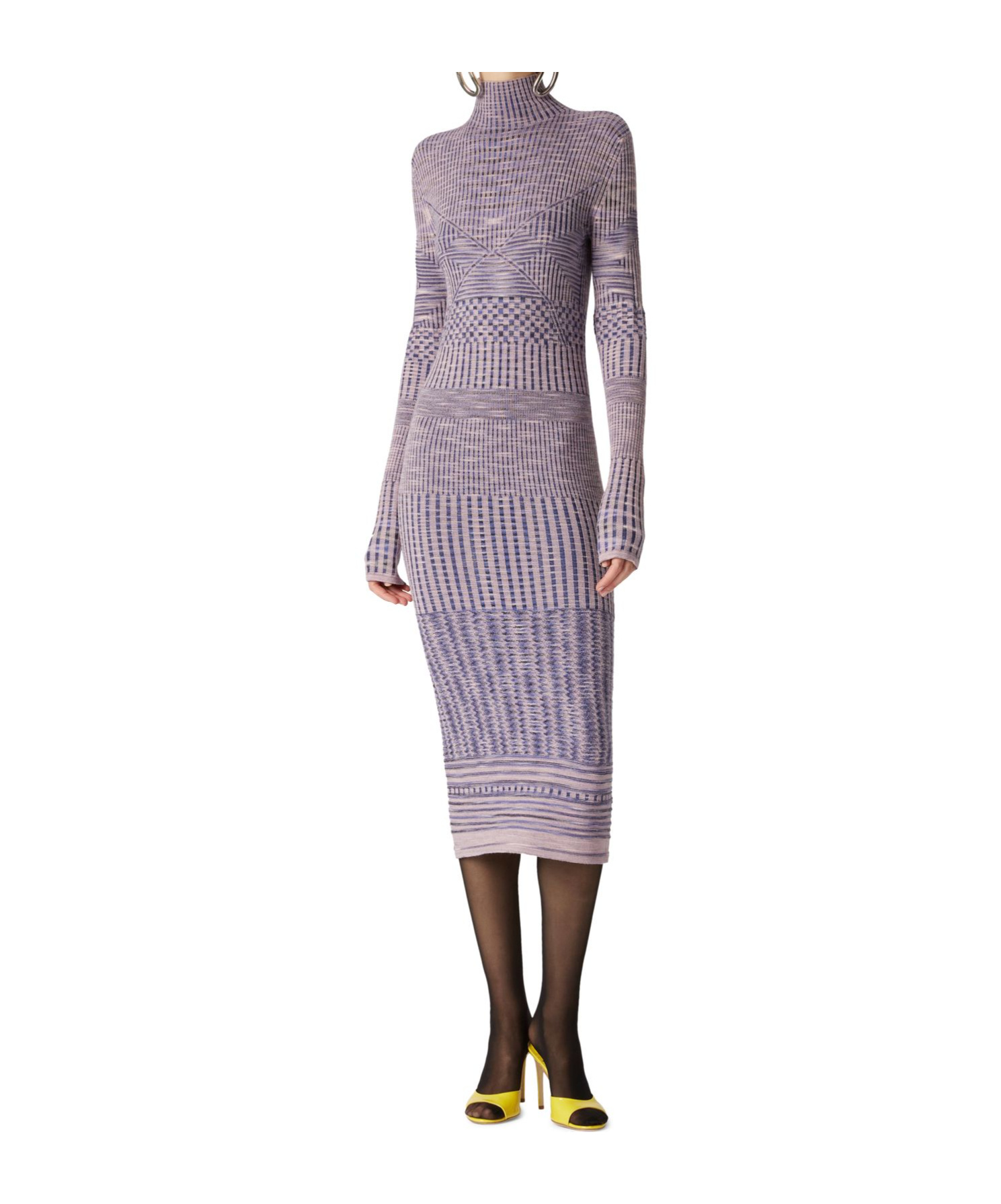 Missoni Woman Midi Dress Lilac Size 6 Wool In Purple