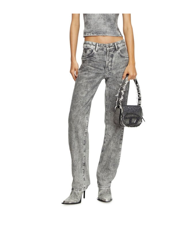 Diesel Straight Fit Trousers Faded Wash In Gray