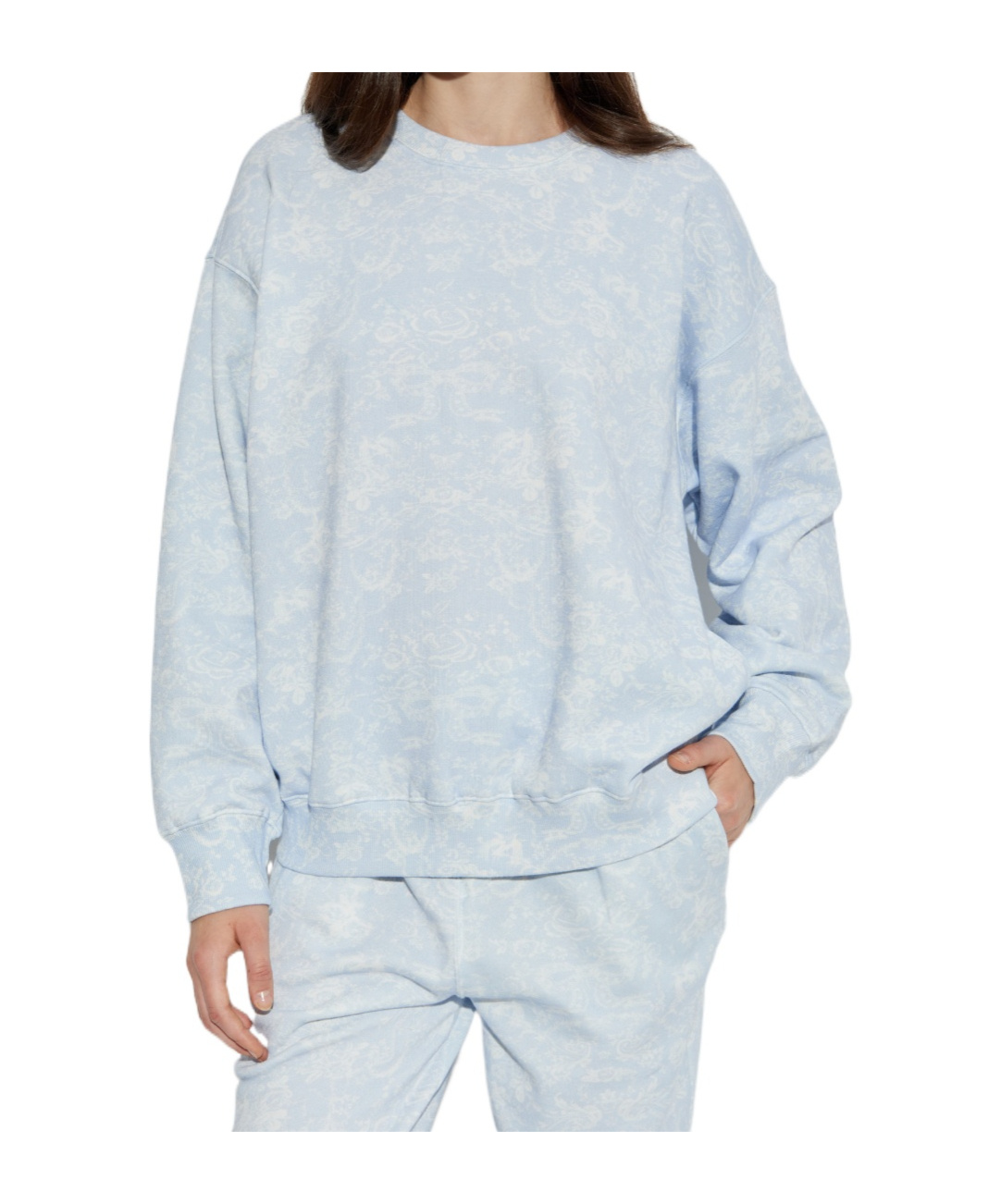 Loveshackfancy Palo Patterned Sweatshirt In Blue