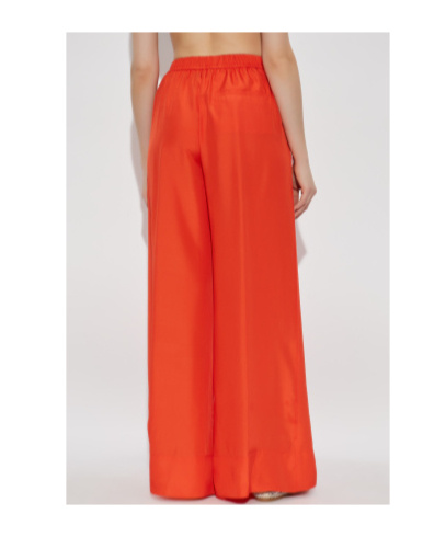 Forte Forte Orange Pants With Elastic Drawstring Waist And Wide Leg In Red