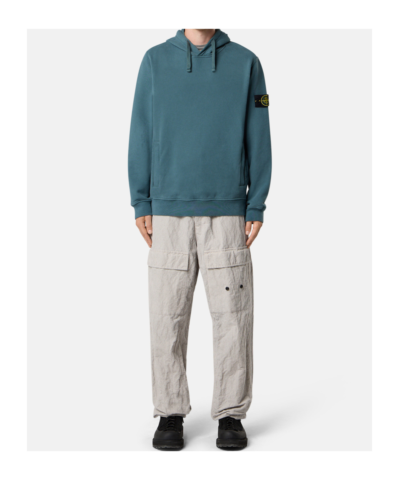 Stone Island 6100029 Brushed Organic Cotton Fleece In Green