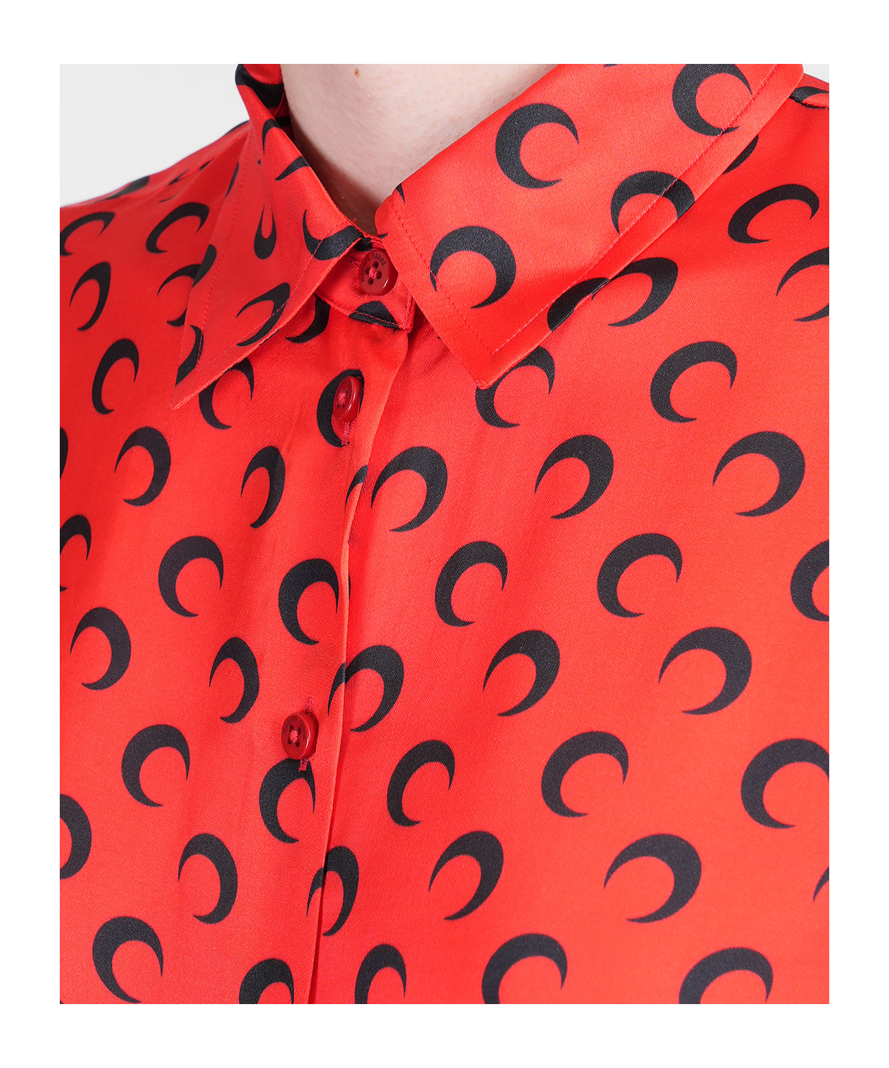 Marine Serre Crescent Moon-printed Buttoned Shirt In Orange