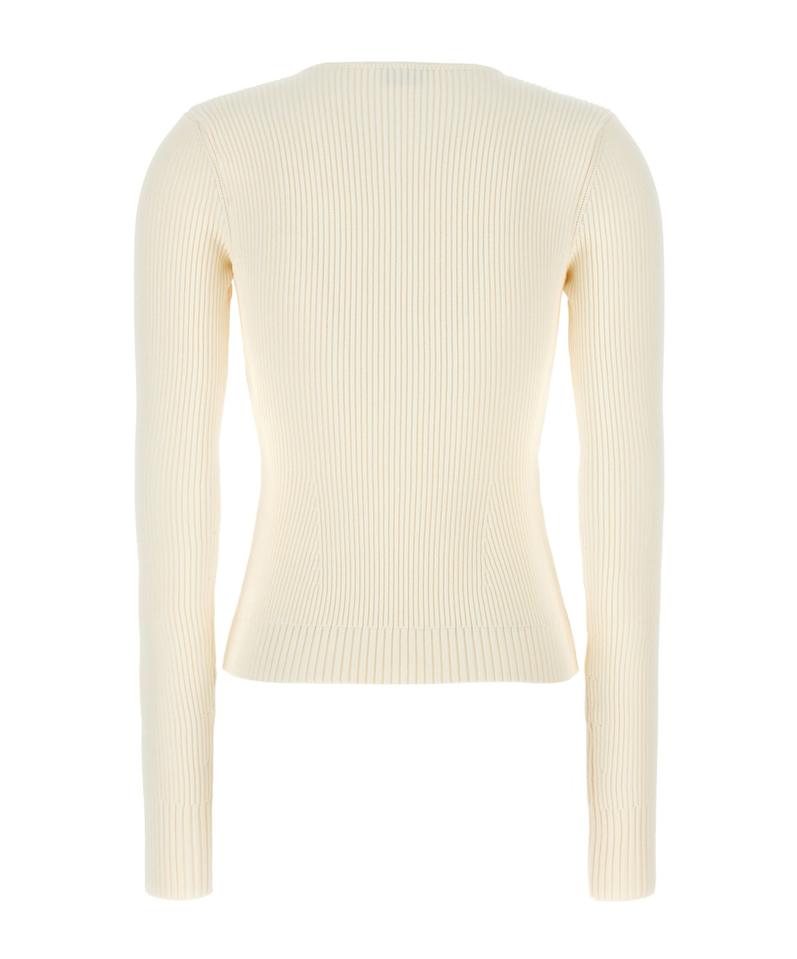 Magda Butrym Ribbed Viscose Blend Sweater In Neutral