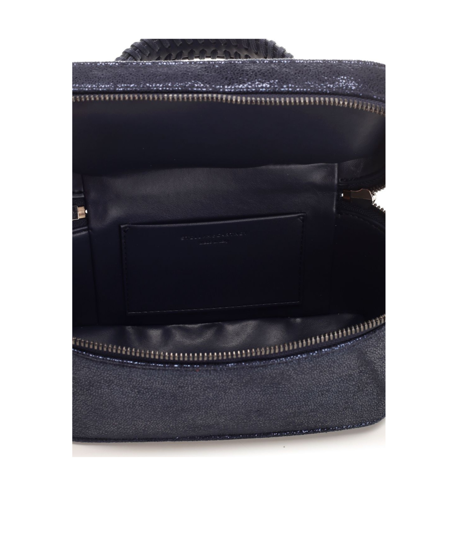 Stella Mccartney Logo Charm Zipped Tote Bag In Blue
