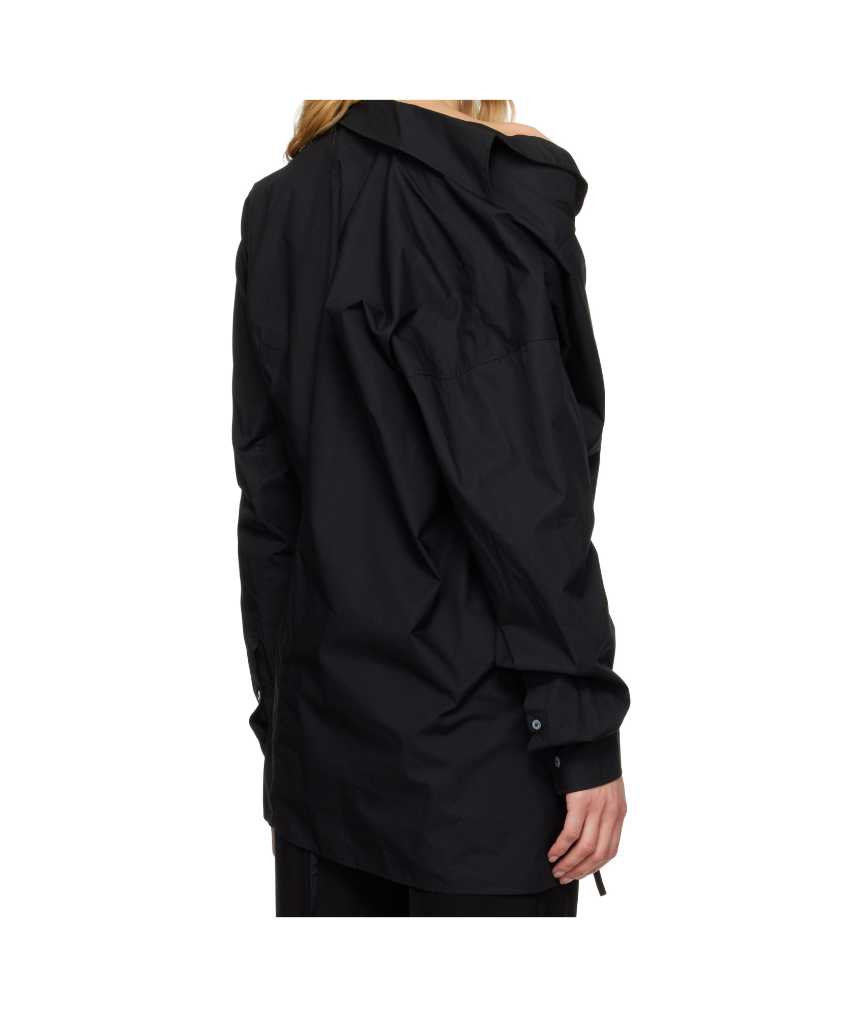 Ann Demeulemeester Black Daria Drop Shoulder Shirt In Black
