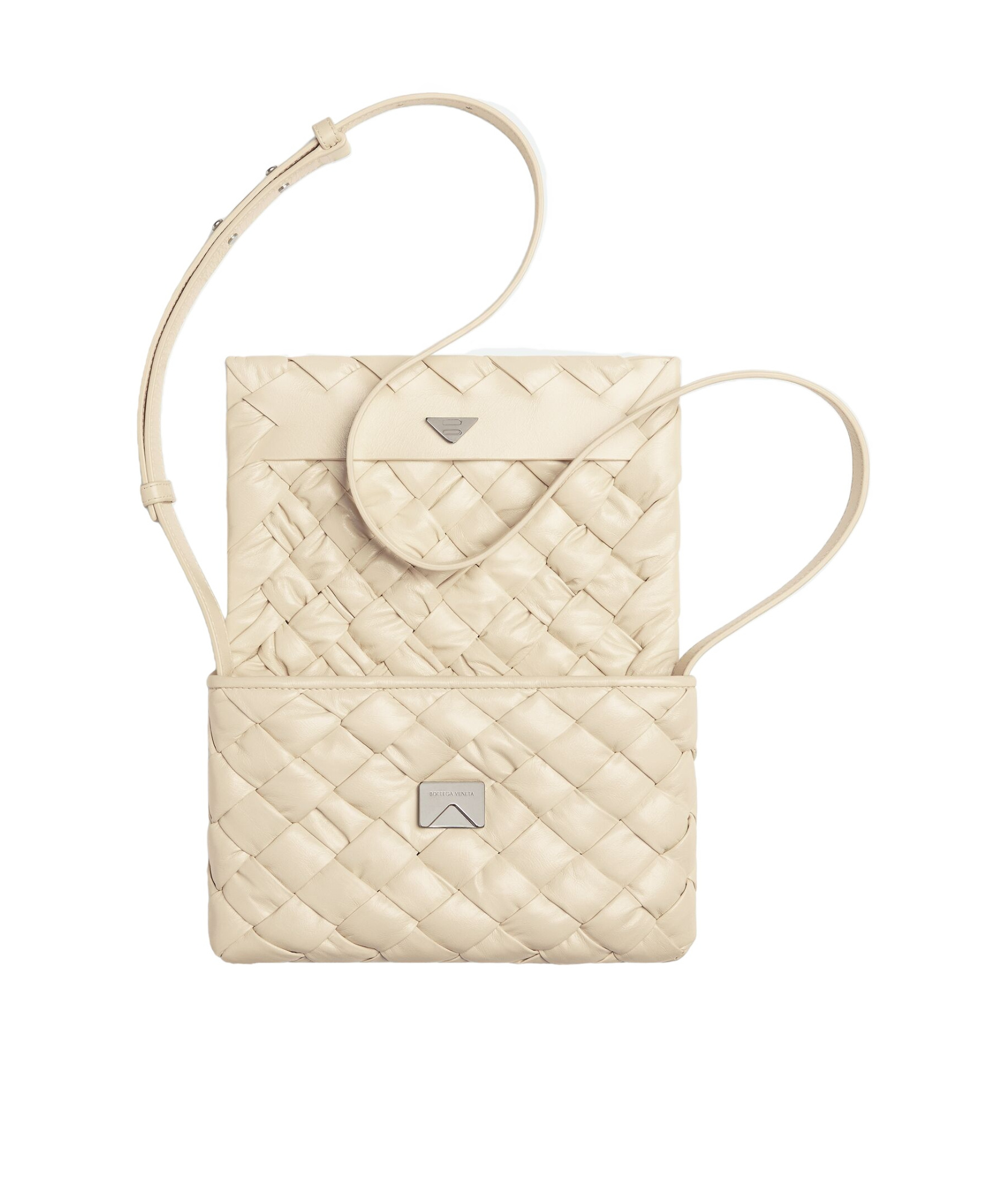 Bottega Veneta Small Rumple Messenger Shoulder Bag In Sea Salt