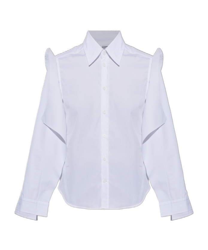 Vetements Long-sleeve Shirt With A Stand-up Collar In White