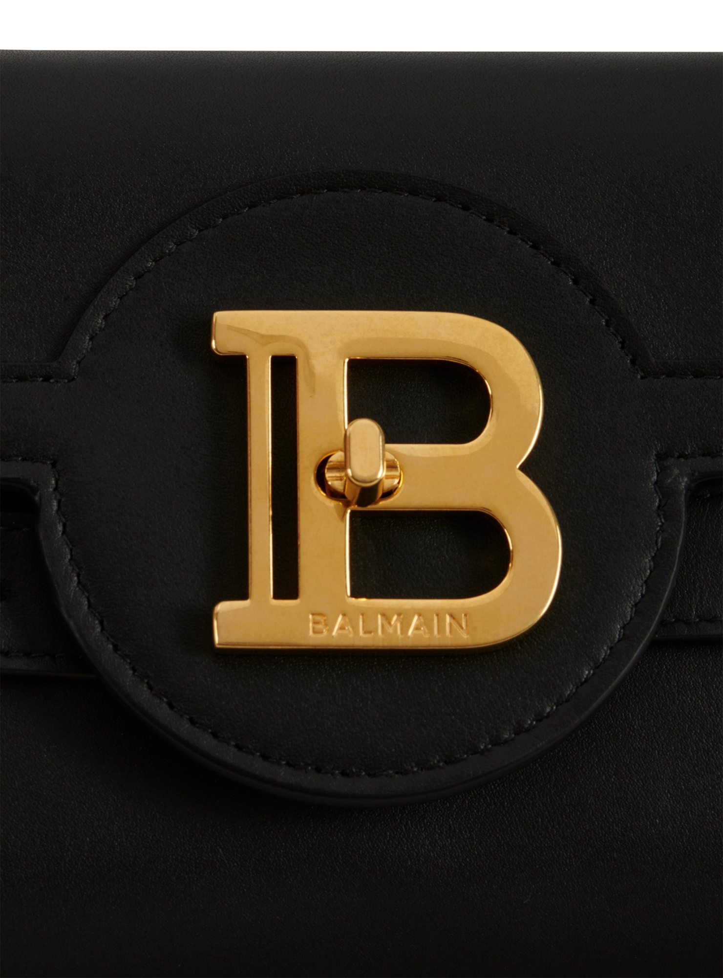 Balmain B-buzz Pouch 23 Leather Clutch In Black